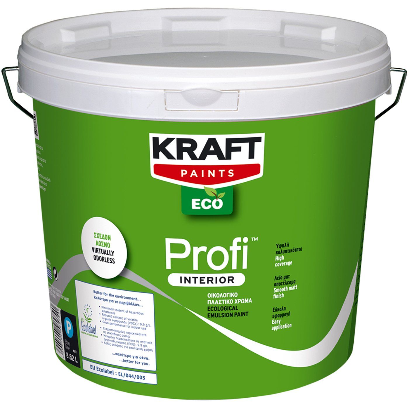 Χρώμα KRAFT Eco Profi Interior πλαστικό εσωτερικής χρήσης, λευκό (9lt) - floating thumbnail