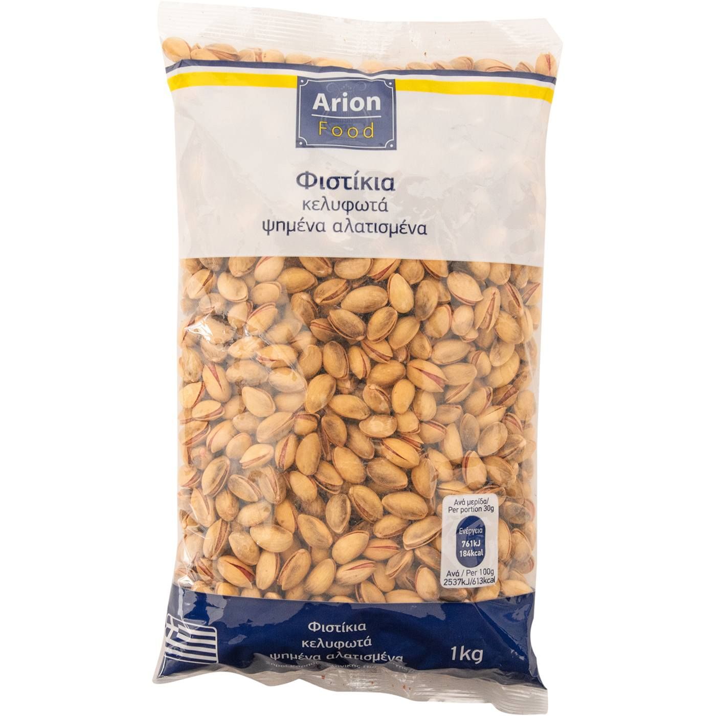 Φυστίκια ARION FOOD κελυφωτά, ψημένα, αλατισμένα (1kg) - floating thumbnail