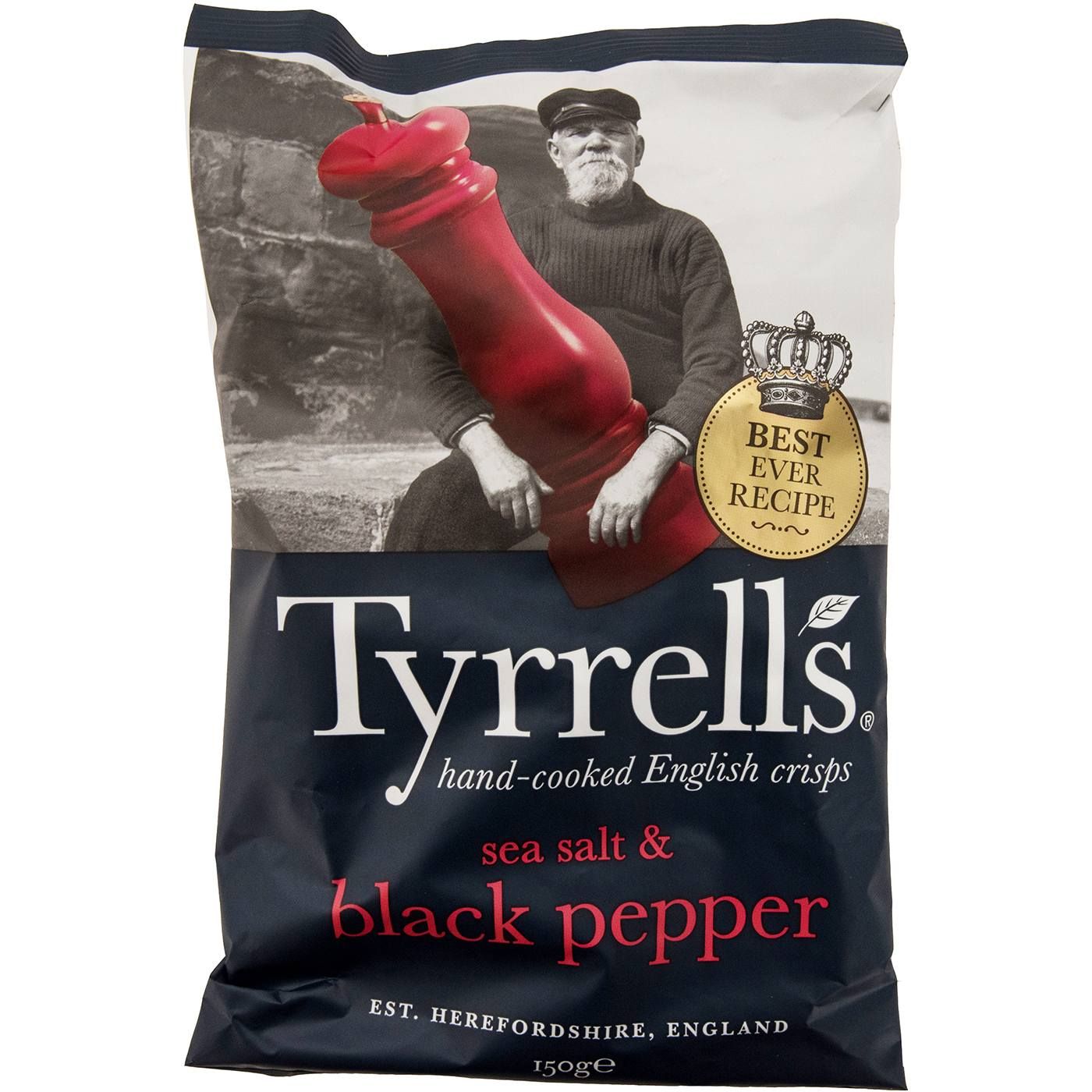 Πατατάκια TYRRELL'S θαλασσινό αλάτι και μαύρο πιπέρι (150g) - floating thumbnail