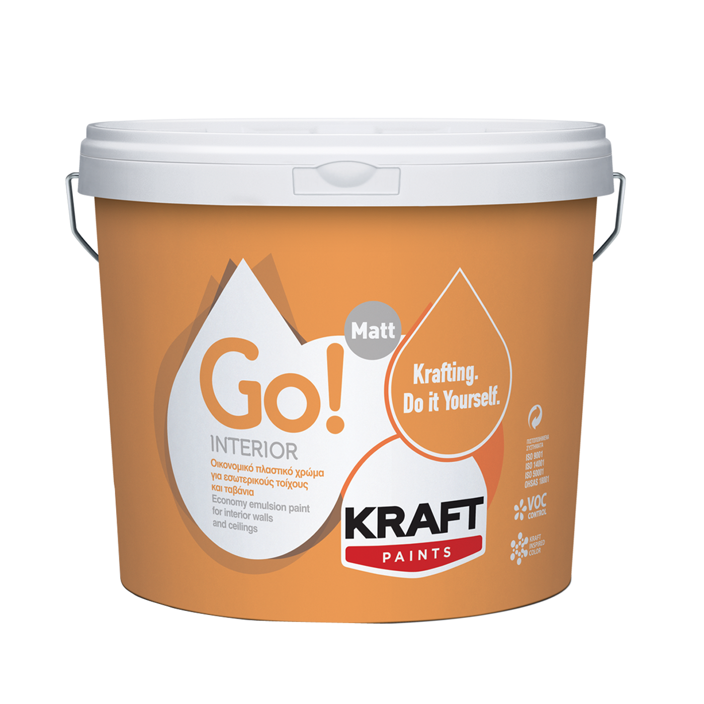 Χρώμα KRAFT Go! Interior ακρυλικό εσωτερικής χρήσης, λευκό (3lt) - floating thumbnail