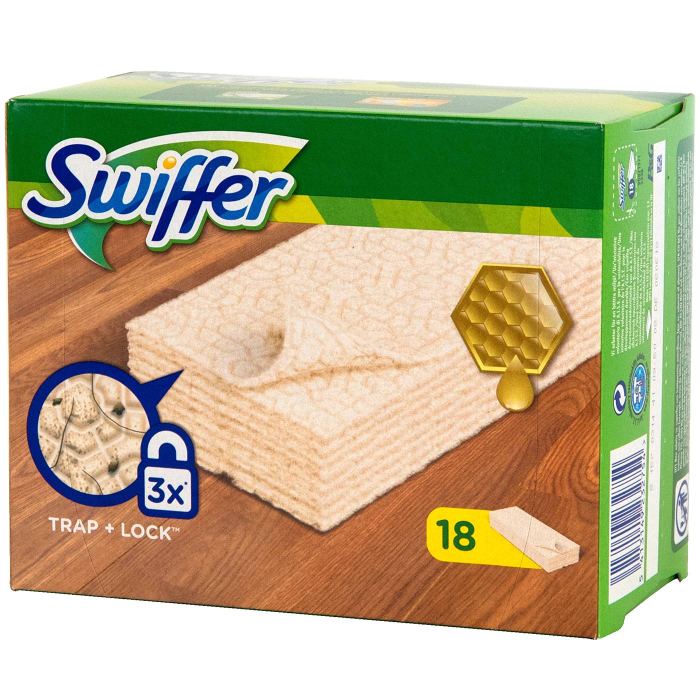 Καθαριστικά πανάκια SWIFFER για ξύλο και παρκέ (18τεμ.) - floating thumbnail