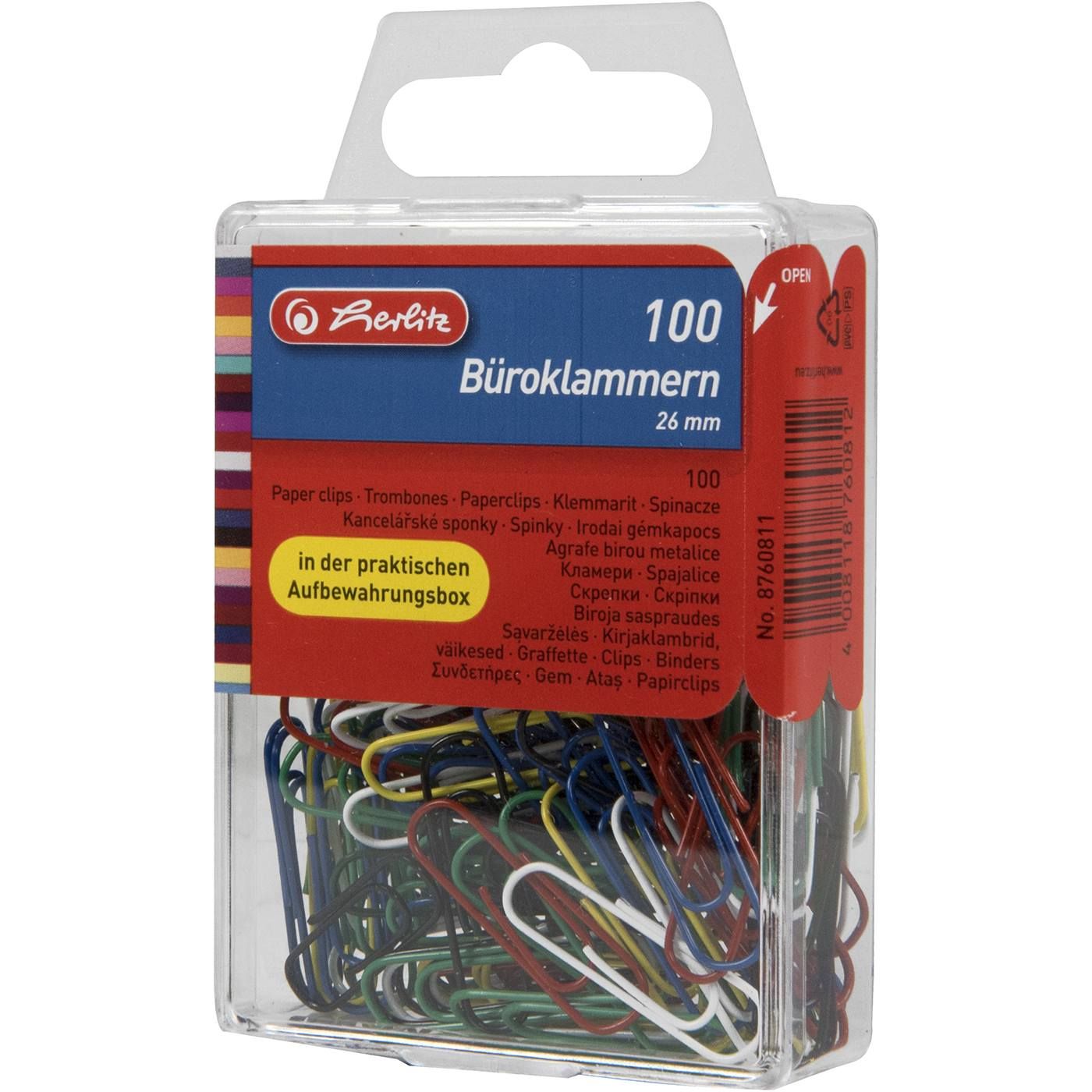 HERLITZ συνδετήρες χρωματιστοί 26mm 100τεμ. - floating thumbnail