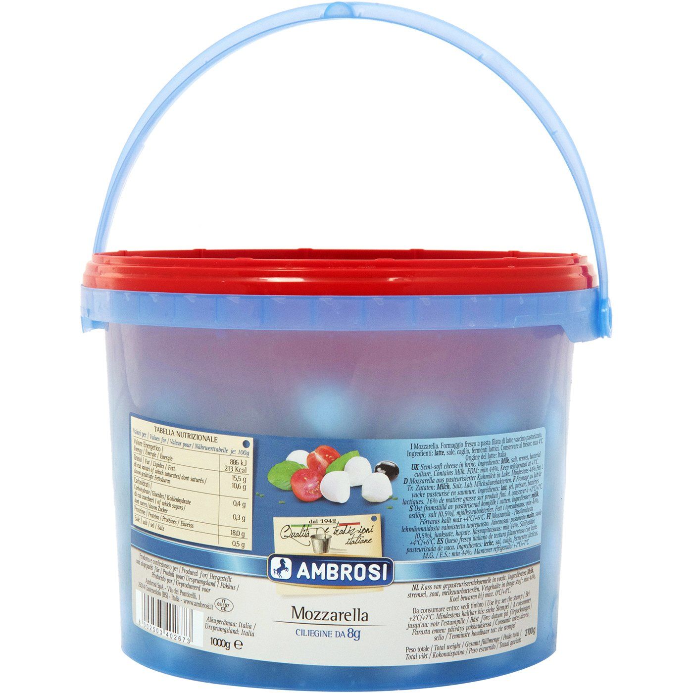 Τυρί AMBROSI mozzarella σε μερίδες (1kg) - floating thumbnail