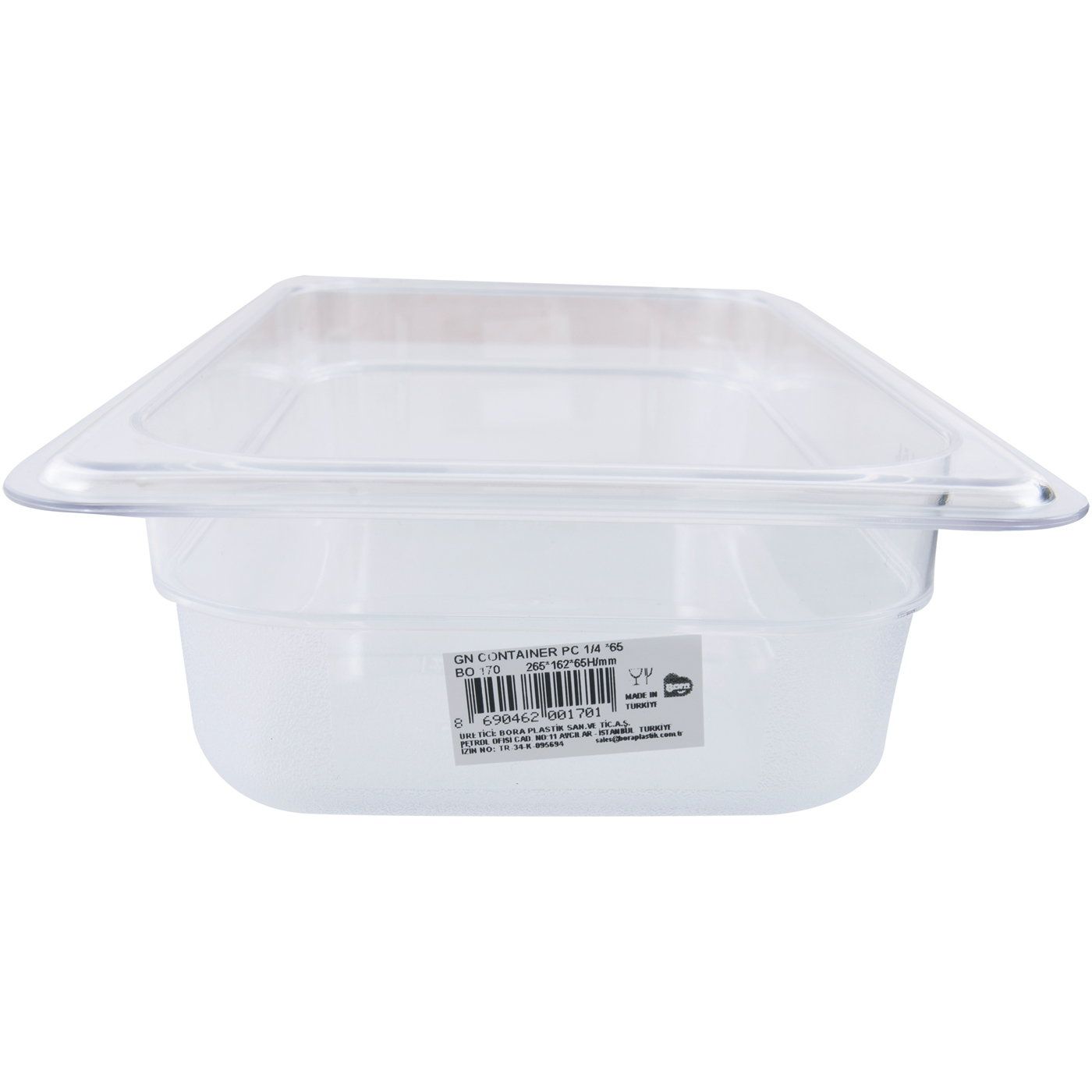 Gastronorm δοχείο PC GN 1/4 BORA 26,5x16,2cm - 6,5cm 1lt - floating thumbnail