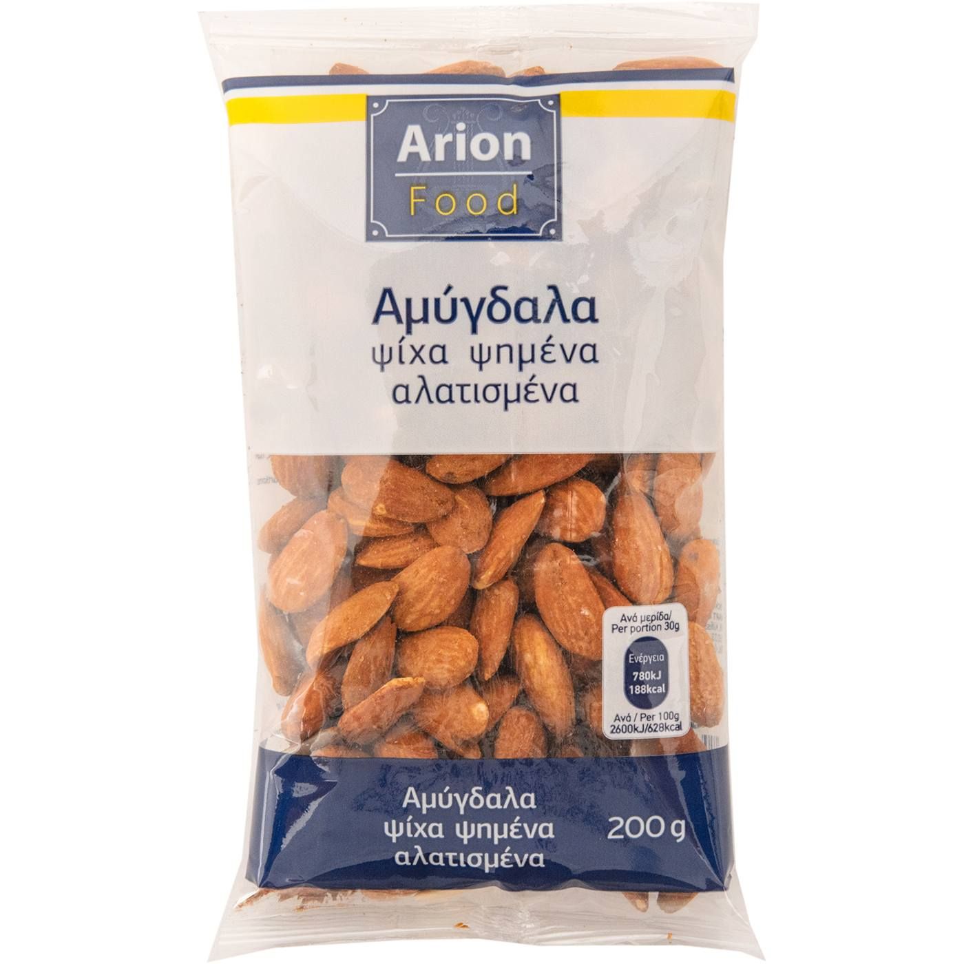 Αμύγδαλα ARION FOOD ψίχα, ψημένα, αλατισμένα (200g) - floating thumbnail