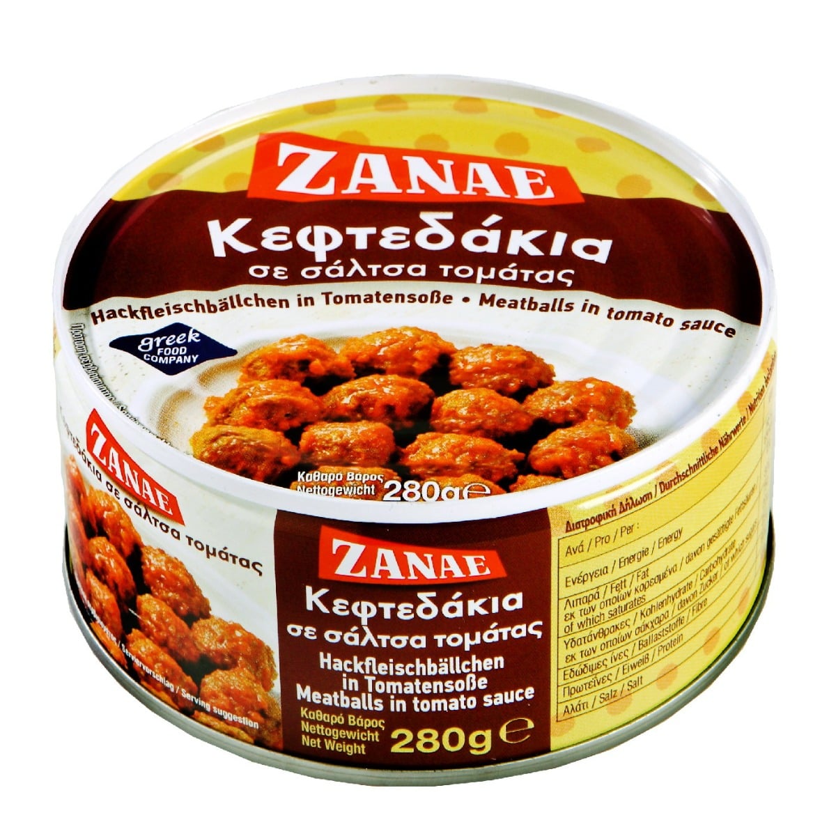 Κονσέρβα ΖΑΝΑΕ κεφτεδάκια (280g) - floating thumbnail