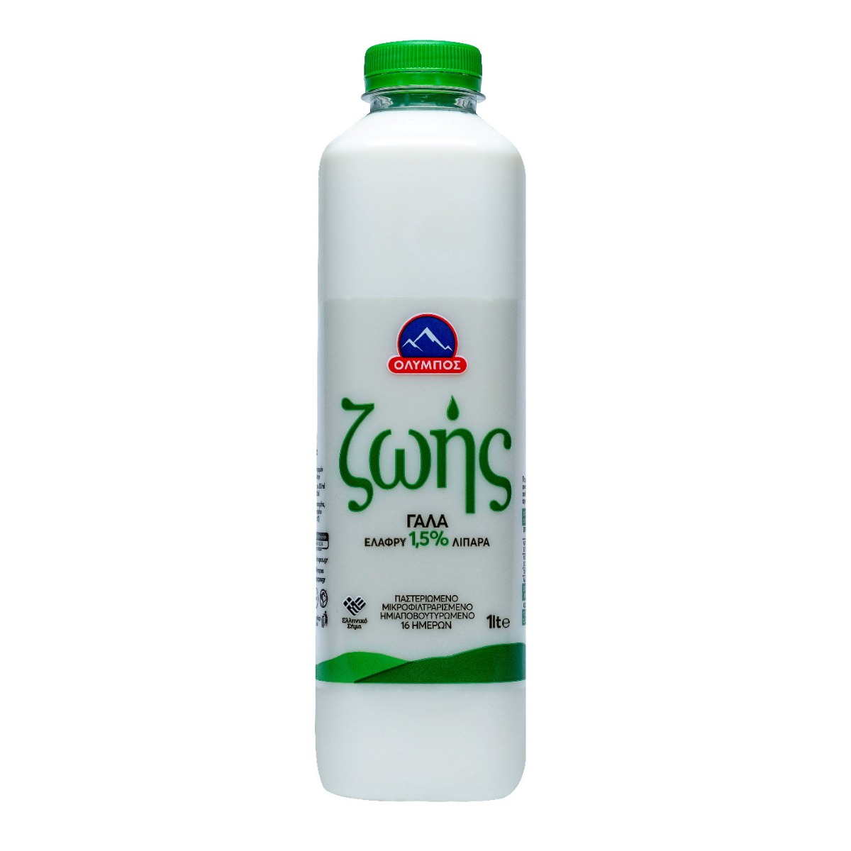 Γάλα ΟΛΥΜΠΟΣ ζωής υψηλής παστερίωσης ελαφρύ 1,5% λιπαρά (1lt) - floating thumbnail