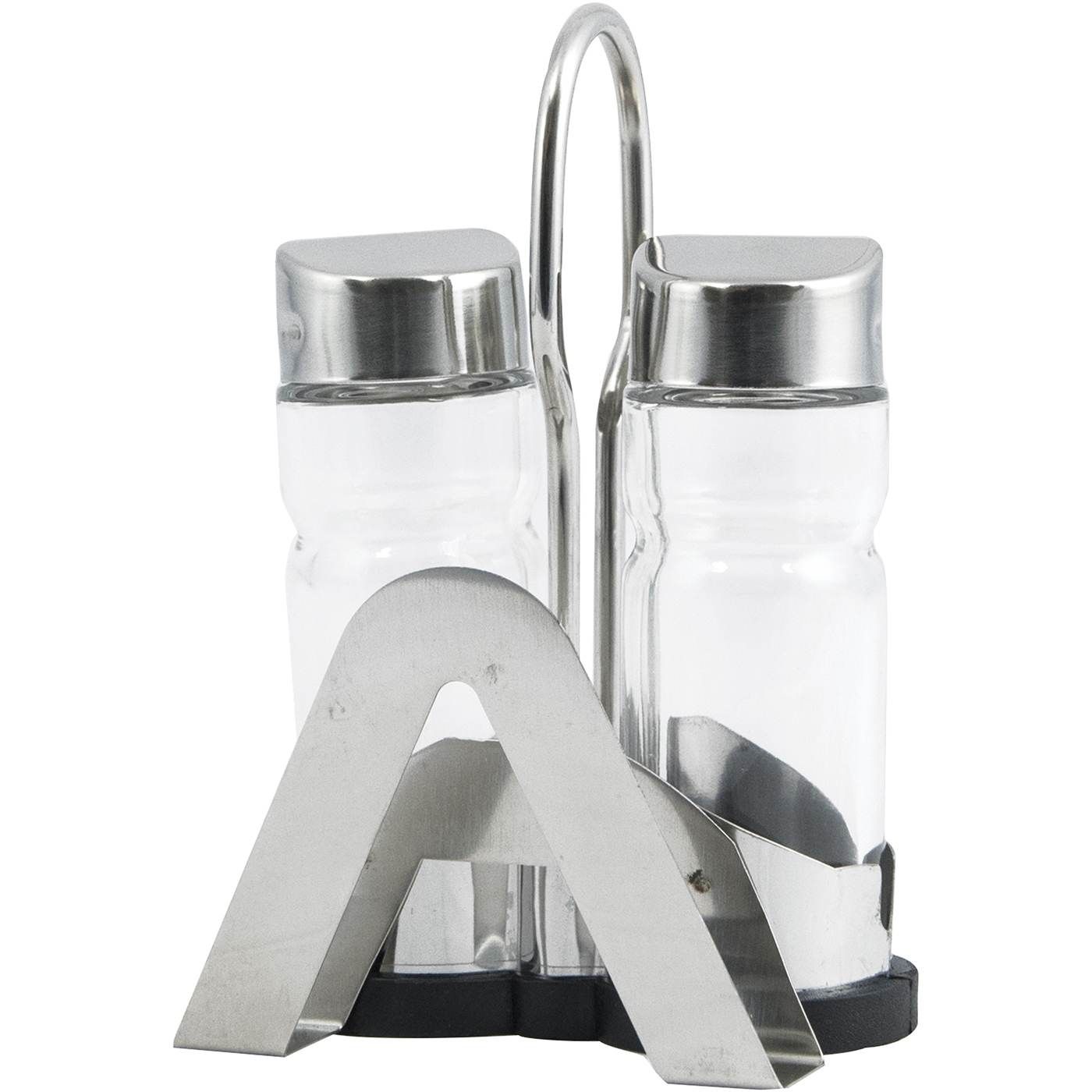 Σετ αλατοπίπερο και χαρτοπετσετοθήκη inox 3 θέσεων - floating thumbnail