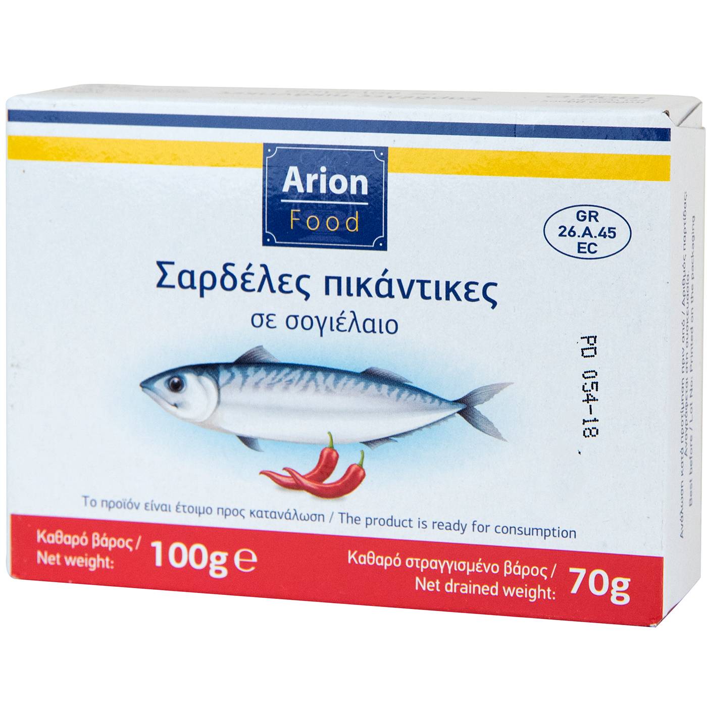 Κονσέρβα ARION FOOD σαρδέλες πικάντικες (100g) - floating thumbnail