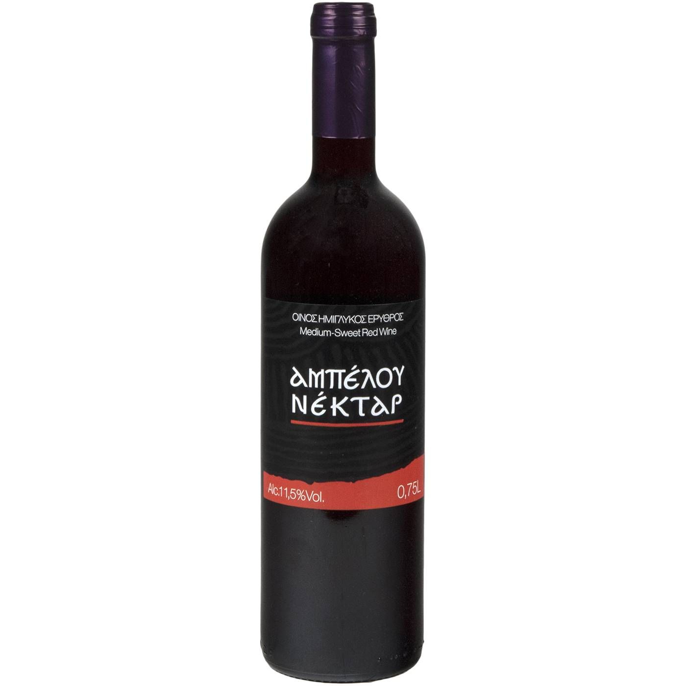 ΑΜΠΕΛΟΥ ΝΕΚΤΑΡ οίνος ερυθρός ημίγλυκος 750ml - floating thumbnail