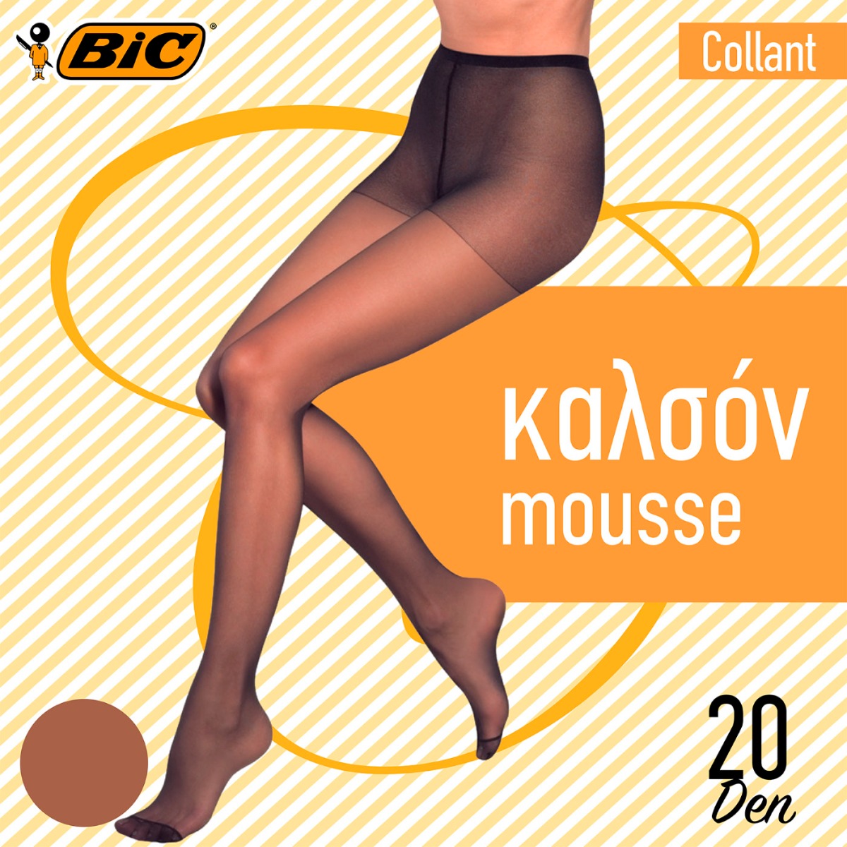 BIC καλσόν Collant Mousse 20D Caramel 1-2 - floating thumbnail