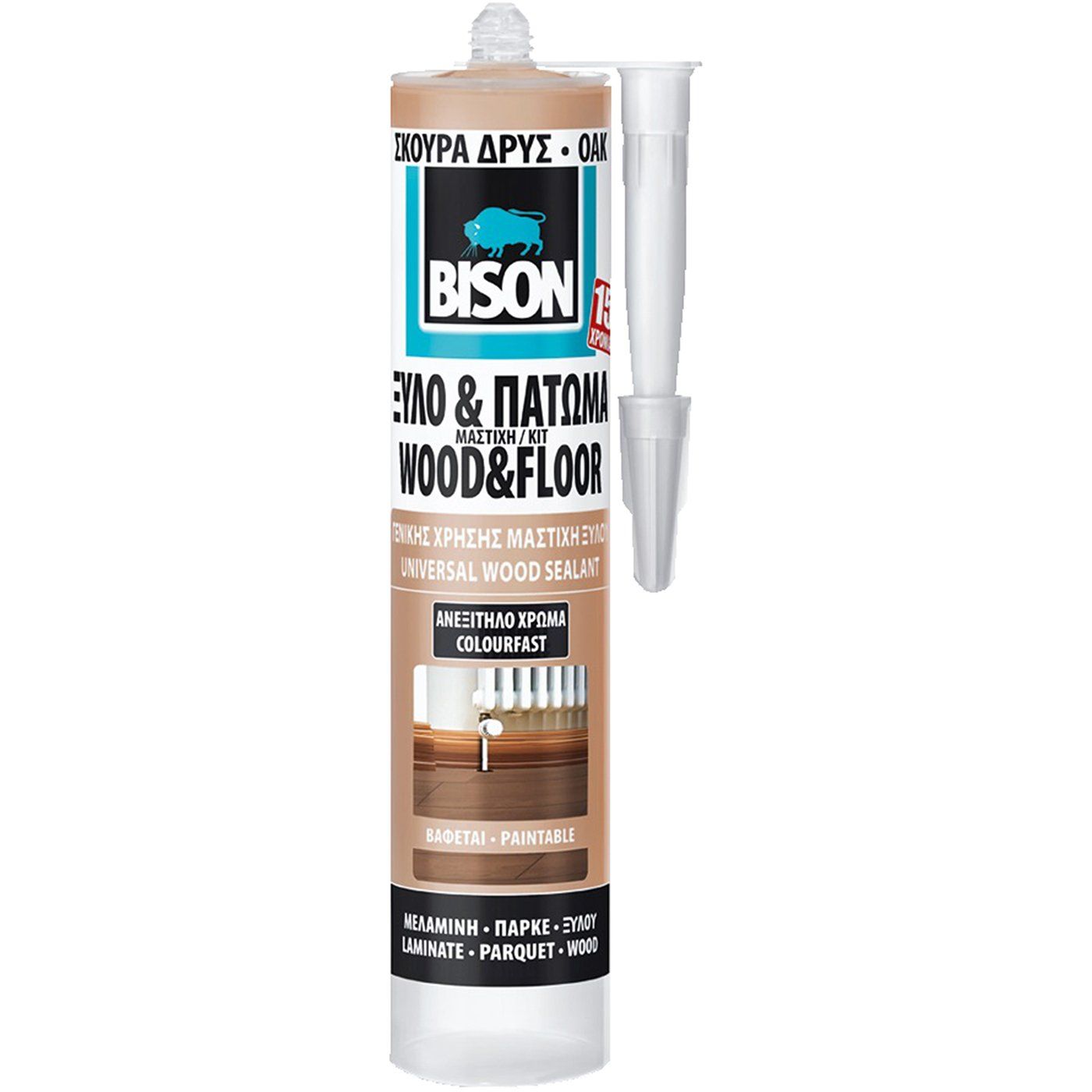 BISON μαστίχη NL12 ξύλου νέα σκούρα δρυς 300ml - floating thumbnail