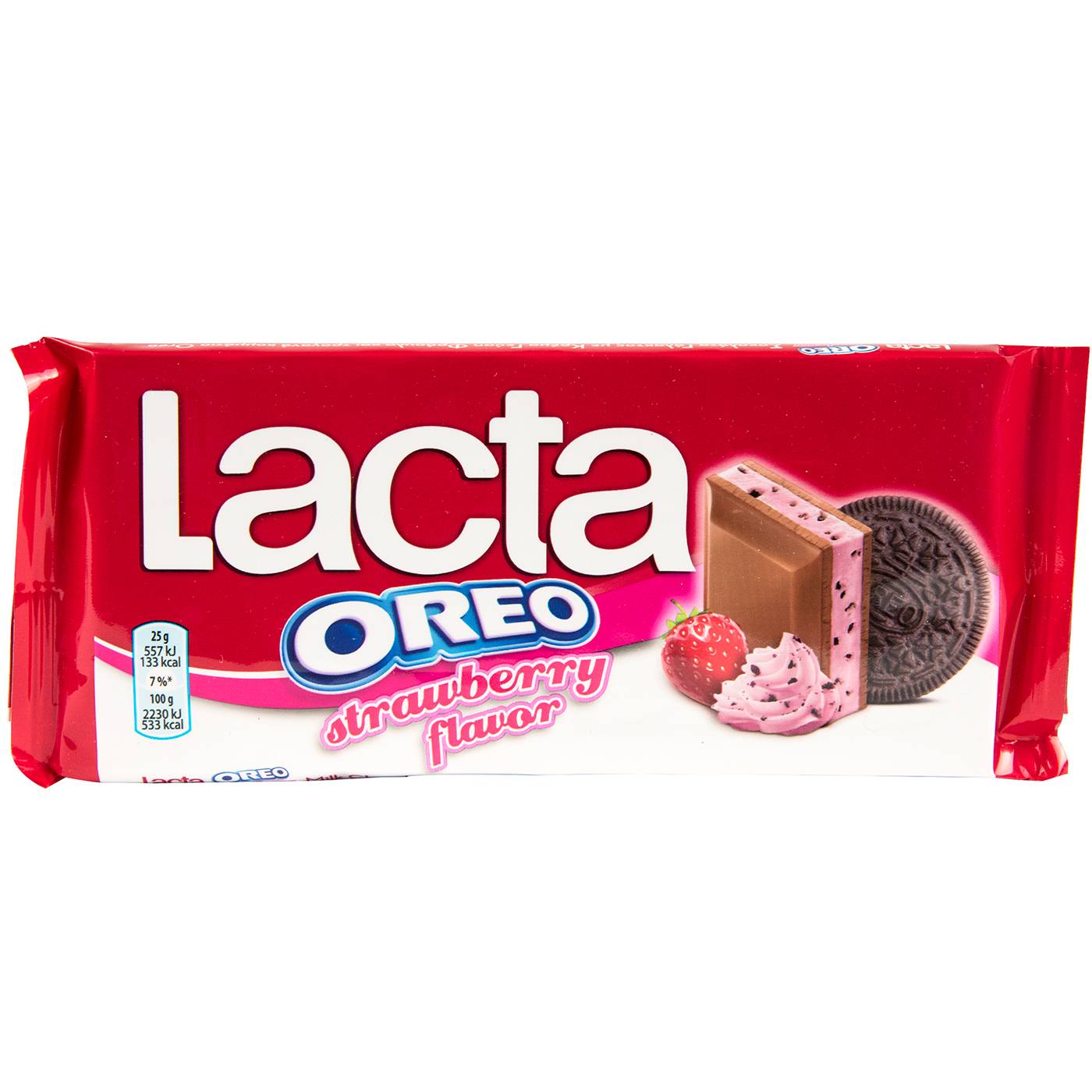 Σοκολάτα LACTA γάλακτος με φράουλα και OREO (105g) - floating thumbnail