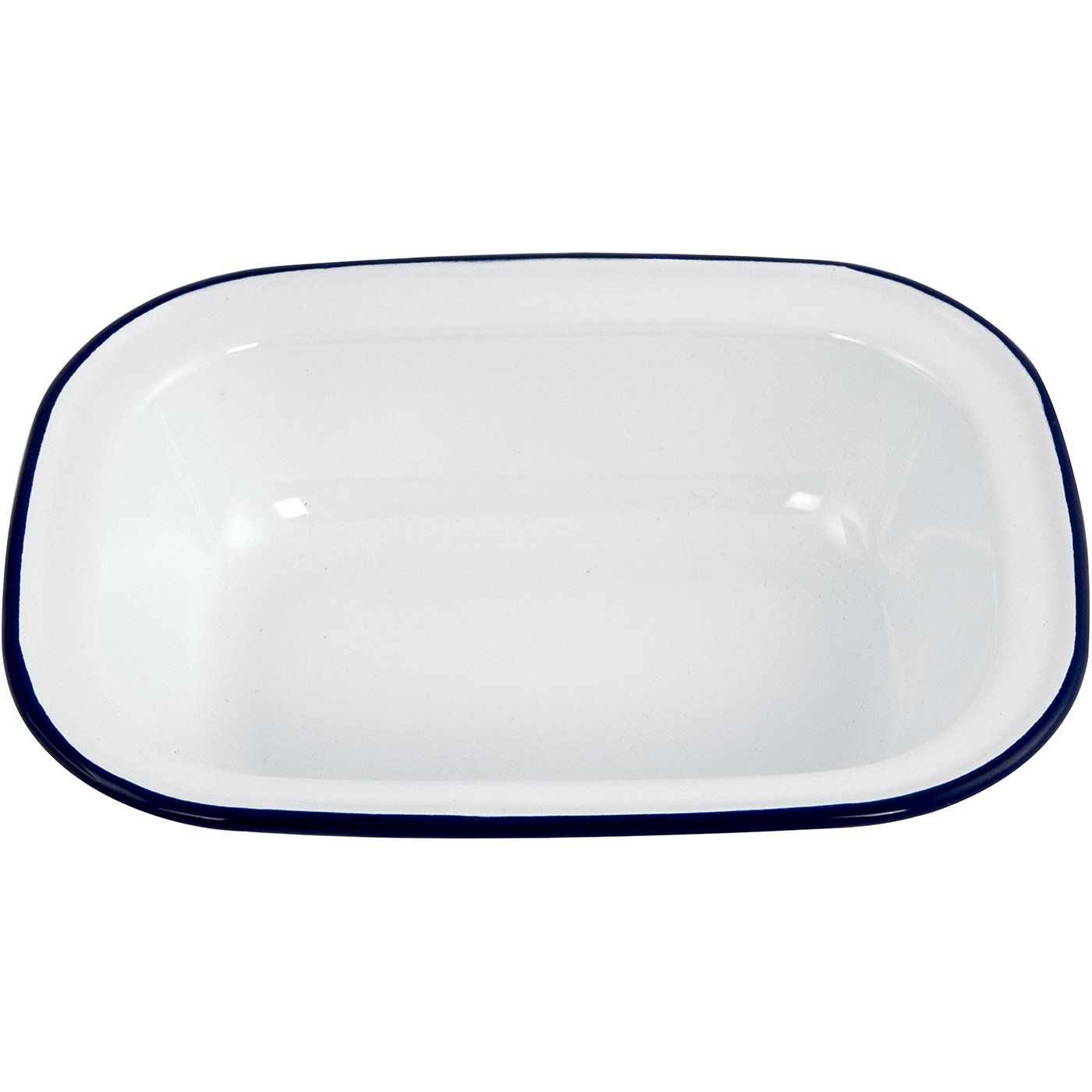 Μπολ εμαγιέ HENDI λευκό με μπλε rim 21,5x16cm - floating thumbnail