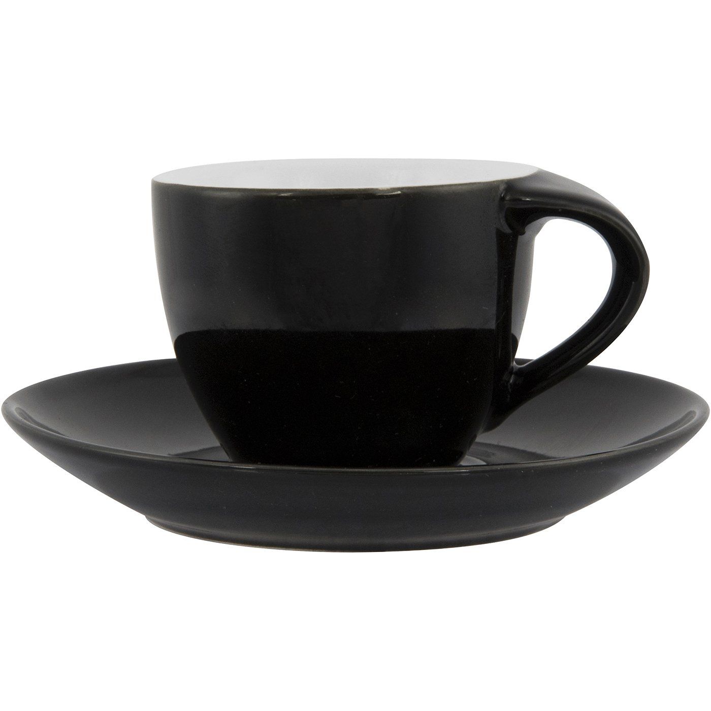 Σετ φλιτζανοπιατάκι stoneware μαύρο 8cl - floating thumbnail