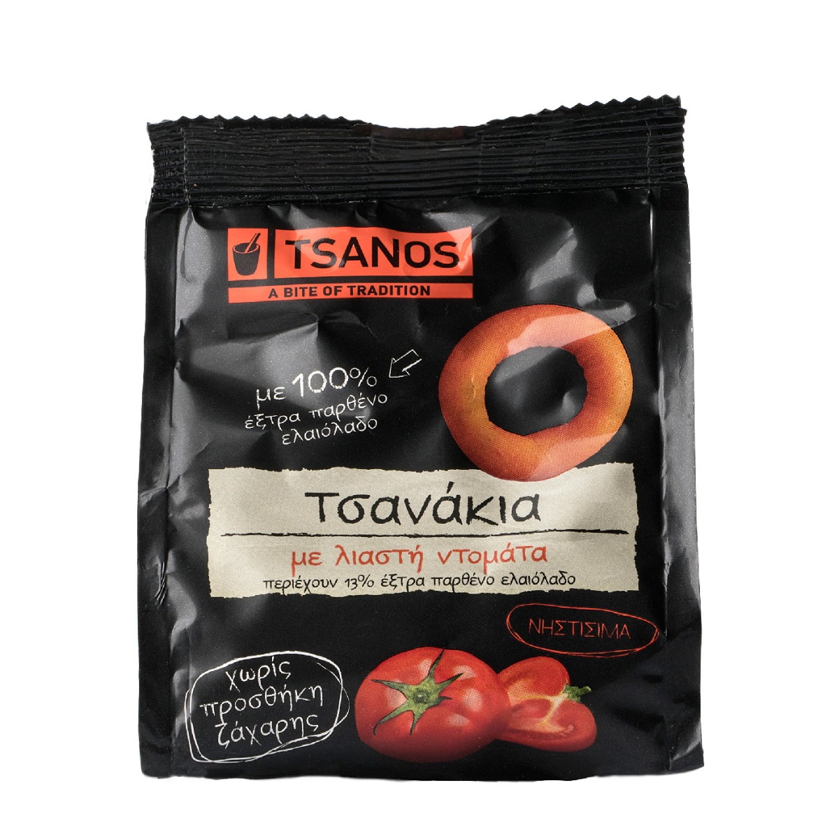 Κουλούρια TSANOS τσανάκια με λιαστή ντομάτα (60g) - floating thumbnail