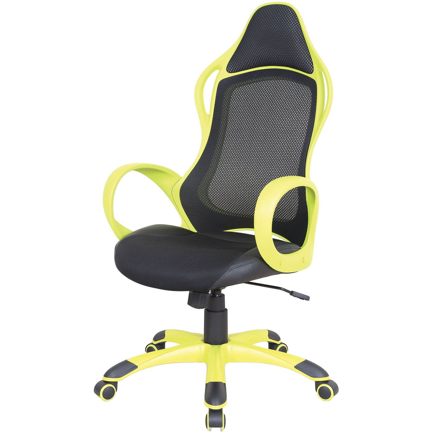 Πολυθρόνα γραφείο STAMPA gaming PU μαύρη-λαχανί - floating thumbnail