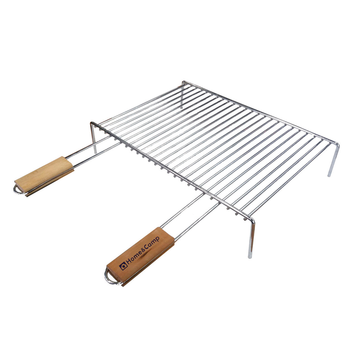 Σχάρα ψησίματος χρωμίου με πόδια και διπλά ξύλινα χερούλια 35x50cm - floating thumbnail