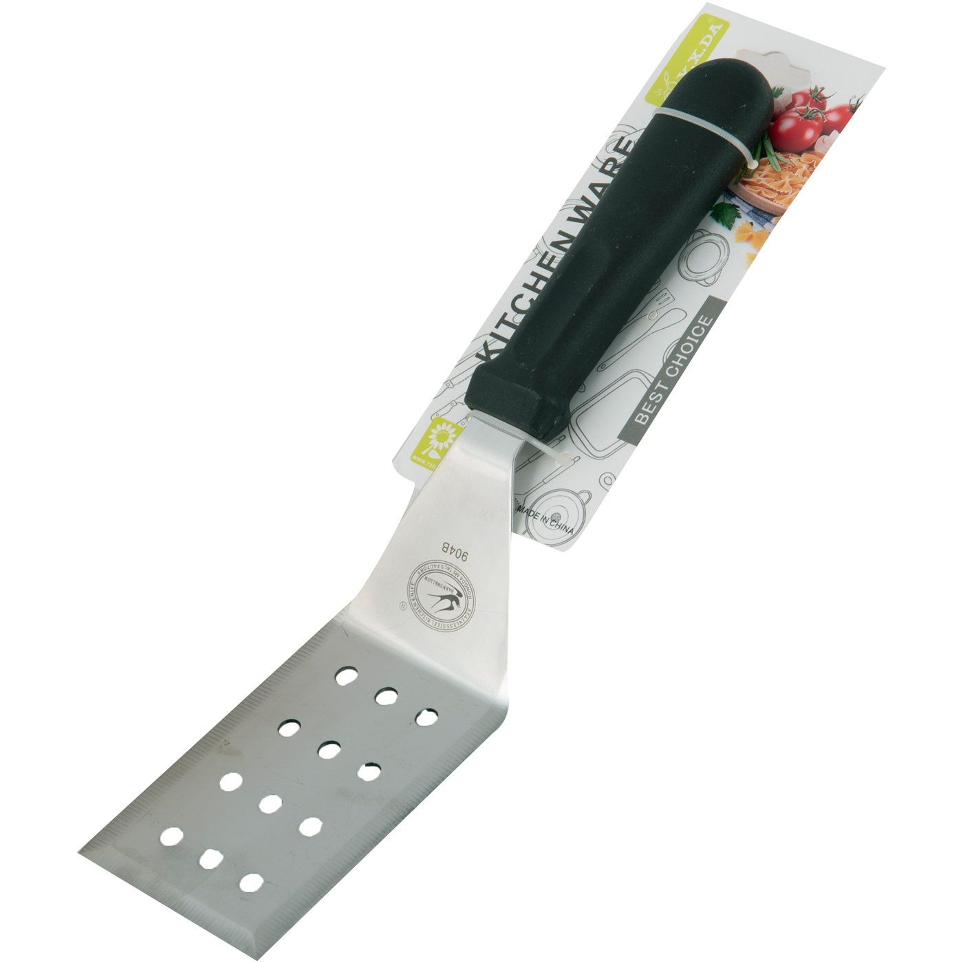 Σπάτουλα inox σουρωτήρι με πλαστική λαβή 29,5cm - floating thumbnail