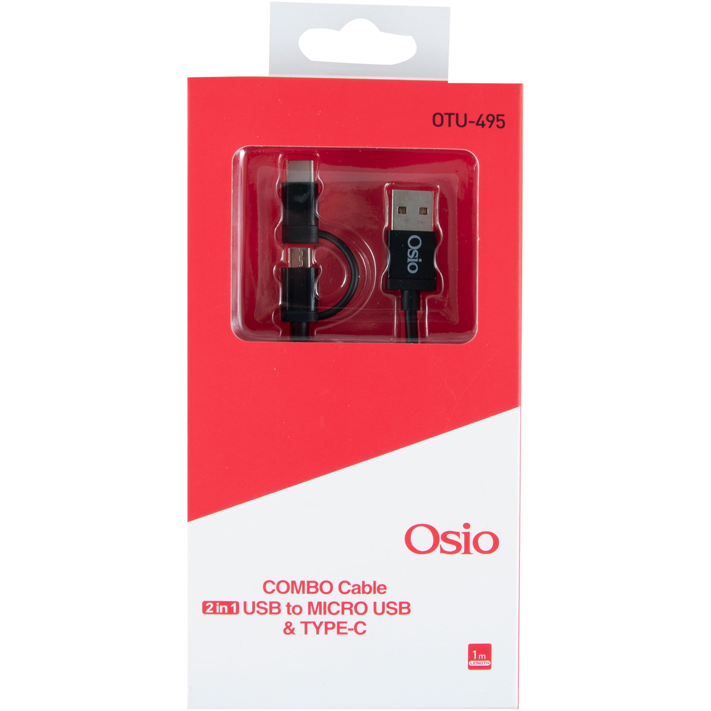 Καλώδιο OSIO micro-usb type-c 1m black - floating thumbnail