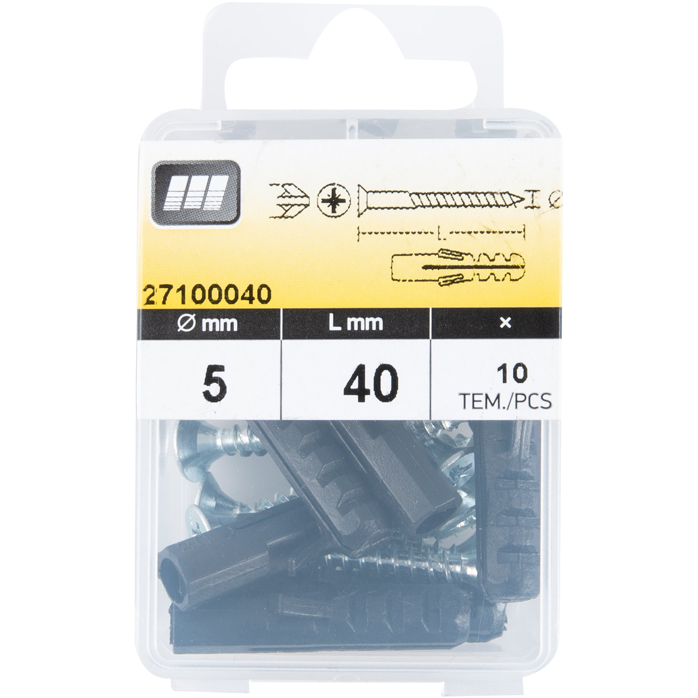 Σετ νοβοπανόβιδα 5x40 βύσμα 8mm 10τεμ. - floating thumbnail