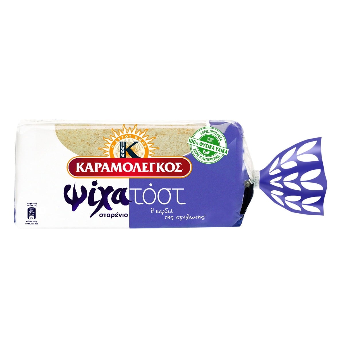 ΚΑΡΑΜΟΛΕΓΚΟΣ ψωμί για τοστ ψίχα σίτου 480g - floating thumbnail