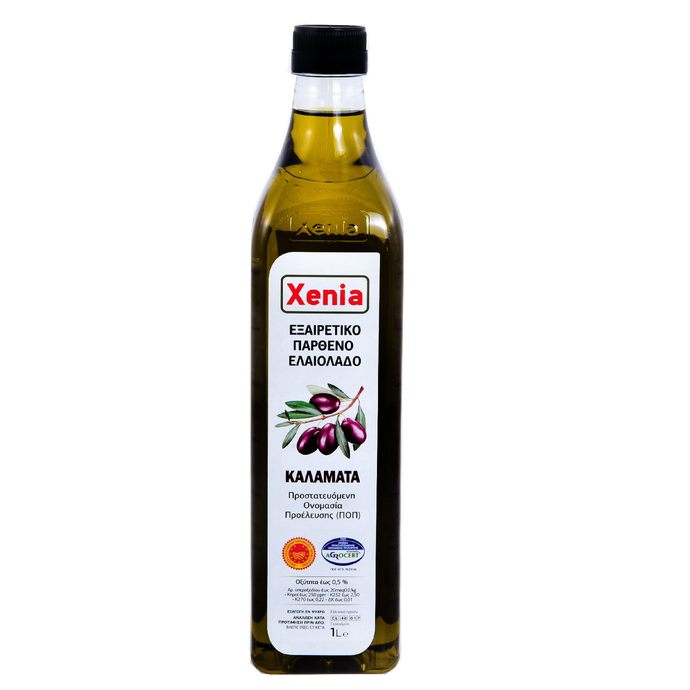 XENIA εξαιρετικά παρθένο ελαιόλαδο Καλαμάτας PET 1lt - floating thumbnail