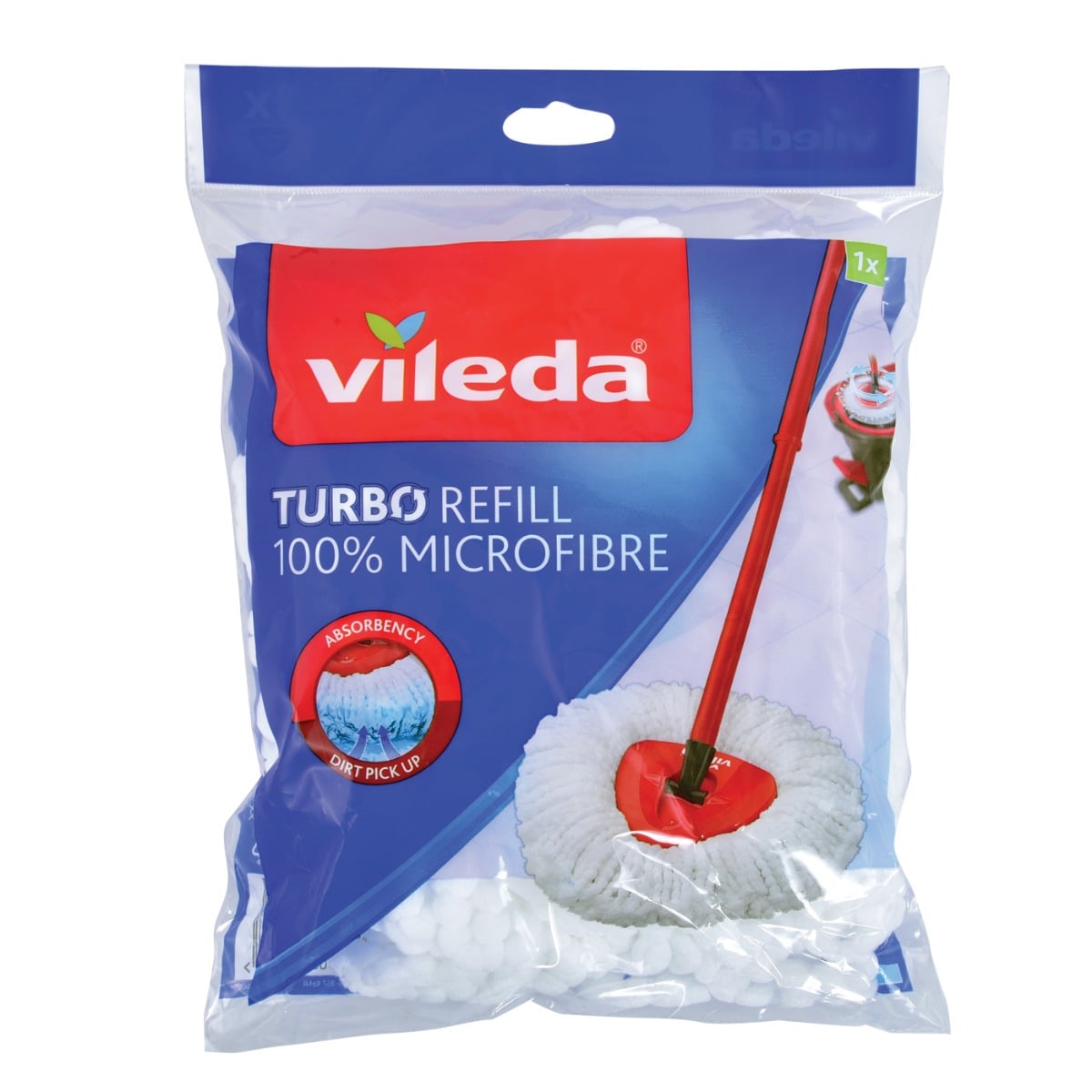 VILEDA ανταλλακτικό σφουγγαρίστρας Turbo με 100% πανί μικροϊνών - floating thumbnail