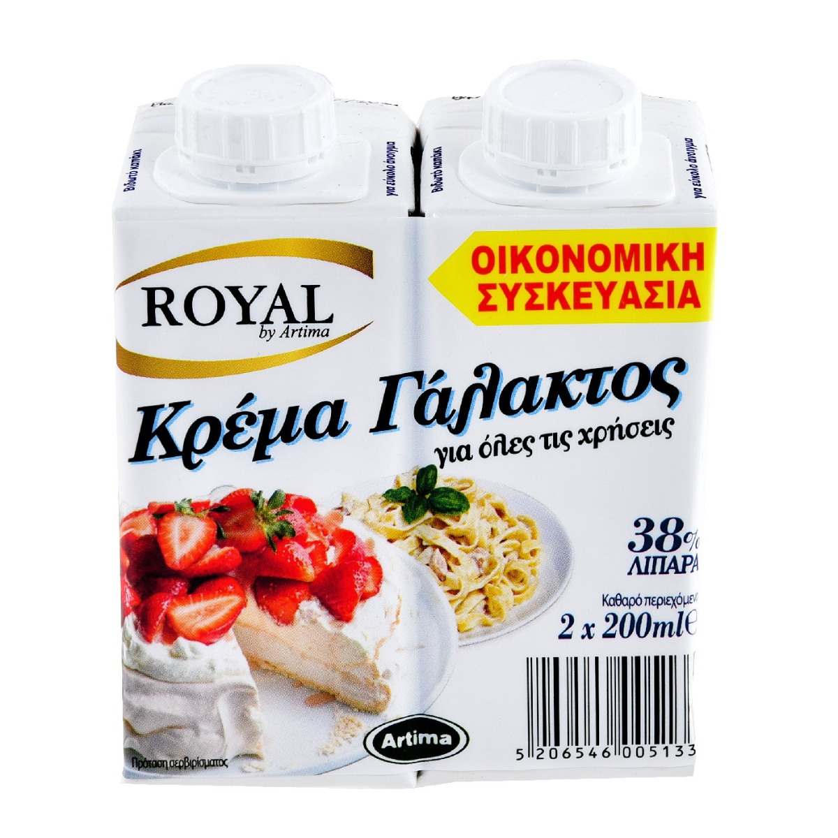 ROYAL κρέμα γάλακτος 38% λιπαρά 200ml - floating thumbnail