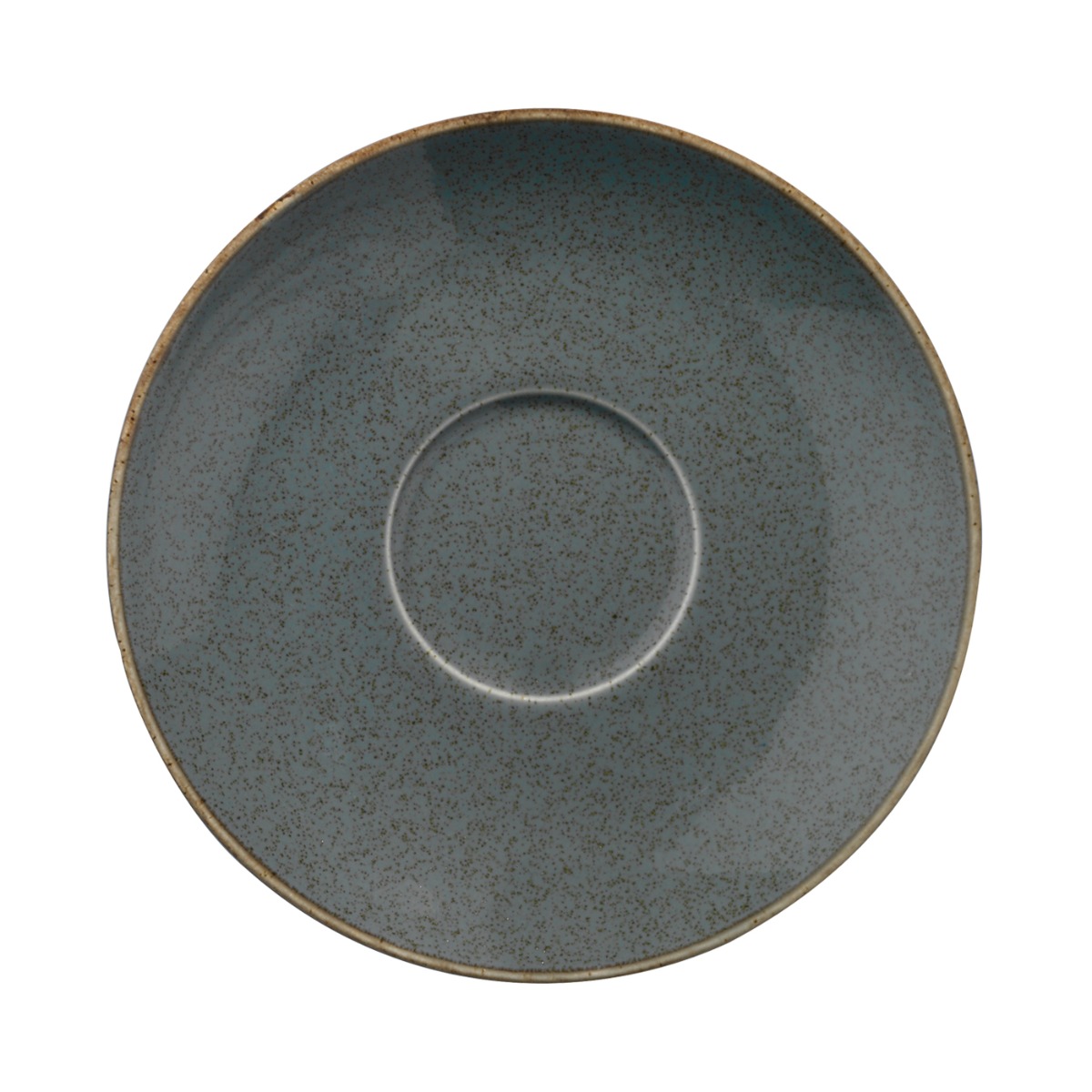 Πιατάκι καφέ πορσελάνης μπλε (16cm) - floating thumbnail