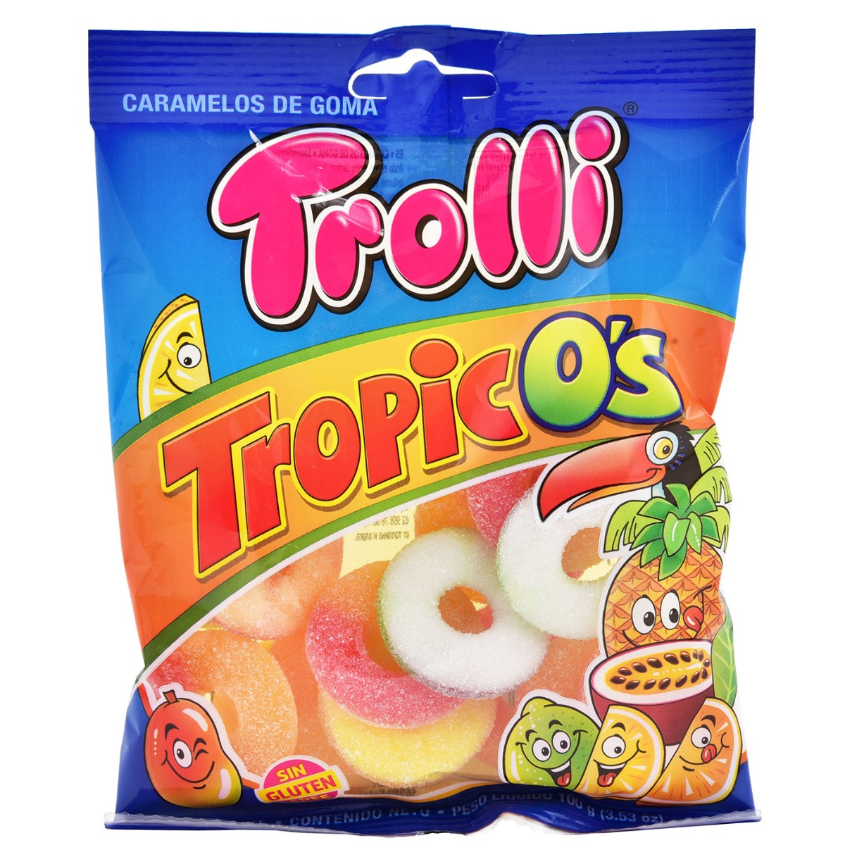 Καραμέλες TROLLI τρόπικο ζελεδάκια χωρίς γλουτένη (100g) - floating thumbnail