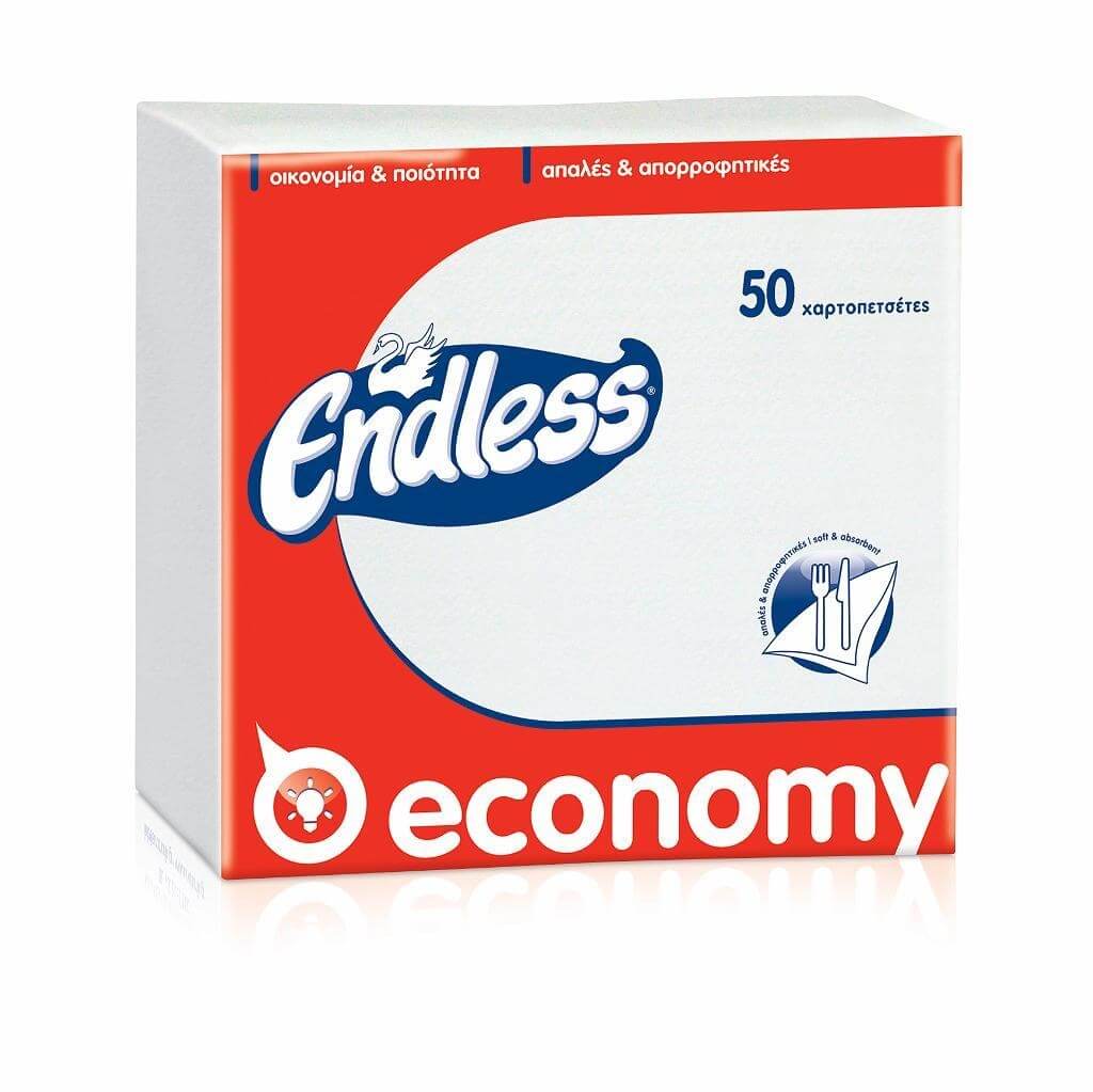 ENDLESS Economy χαρτοπετσέτες λευκές 50 φύλλα - floating thumbnail