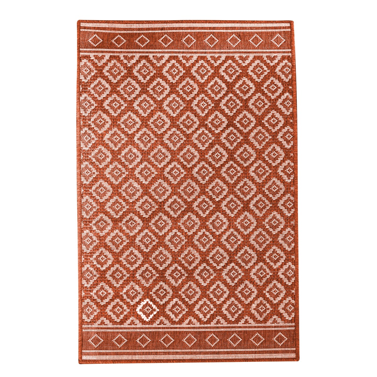 Sisal πατάκι αντιολισθητικό πορτοκαλί σχέδιο Rhobus 63x140cm - floating thumbnail