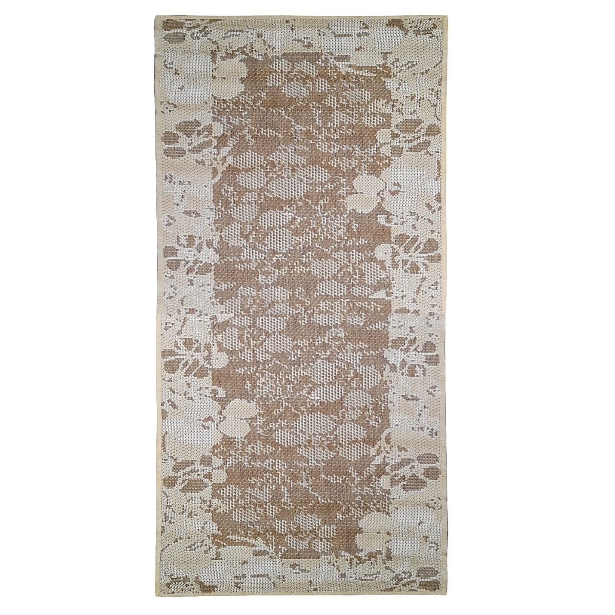 Sisal πατάκι αντιολισθητικό καφέ σχέδιο Windflowers 133x190cm - floating thumbnail