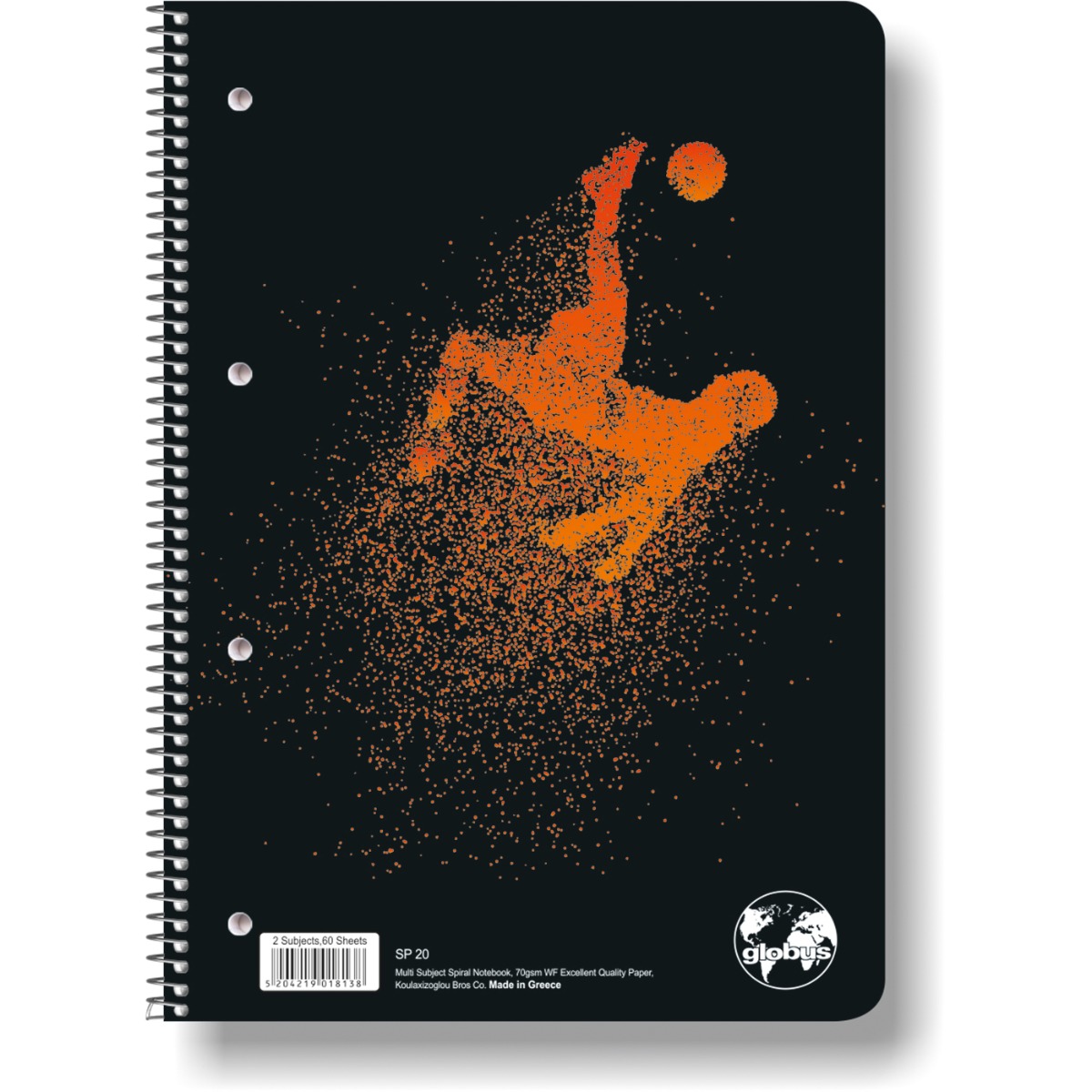 GLOBUS τετράδιο σπιράλ Sports 17x25cm 5 θεμάτων - floating thumbnail
