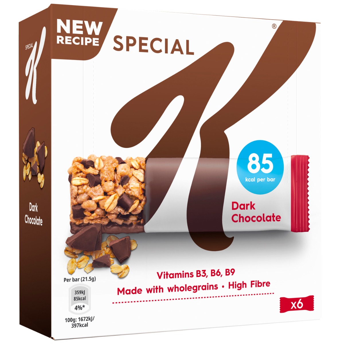 KELLOGG'S Special K μπάρα δημητριακών με μαύρη σοκολάτα 6x21,5g - floating thumbnail