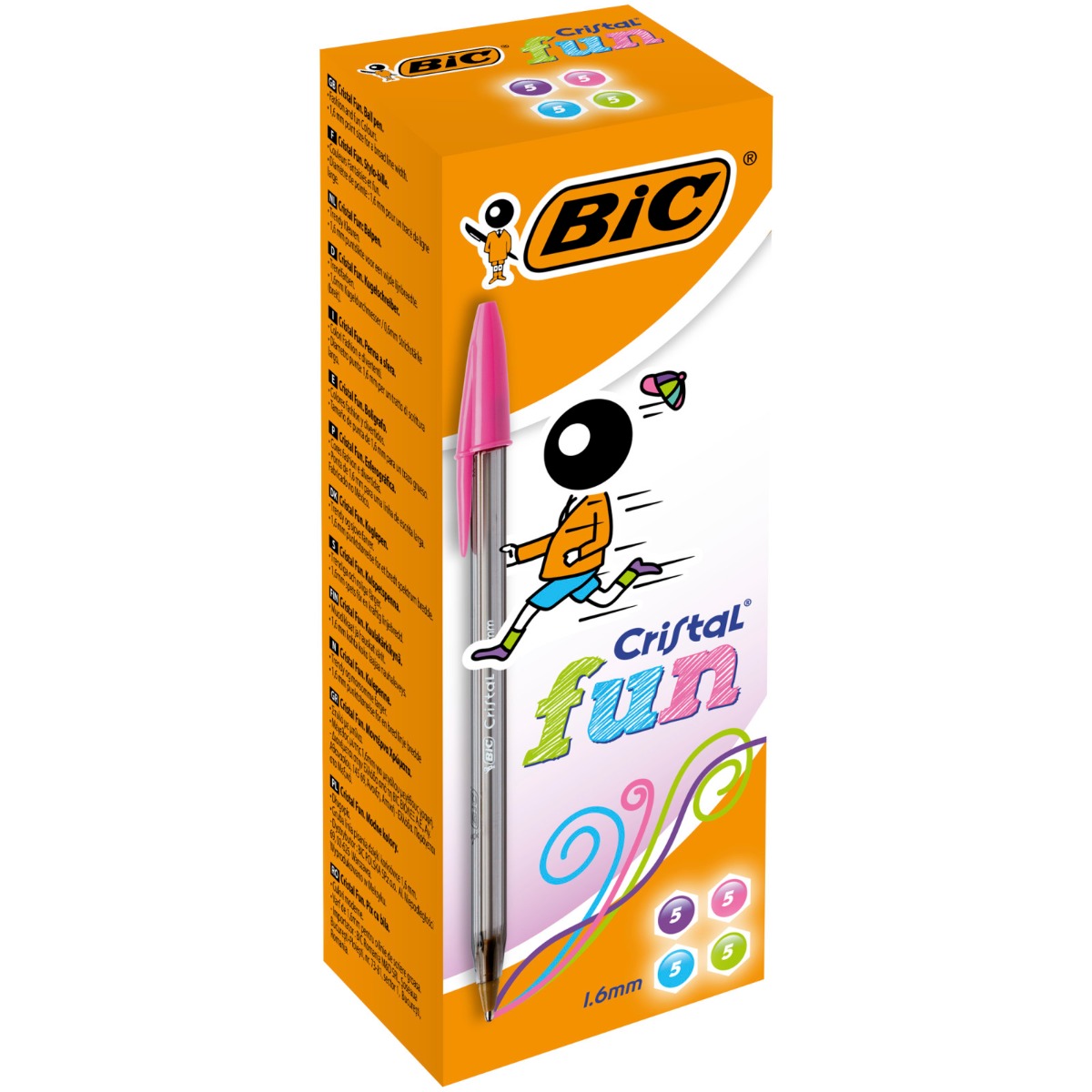 BIC στυλό διαρκείας διάφορα χρώματα Cristal Fun κουτί 20τεμ. - floating thumbnail