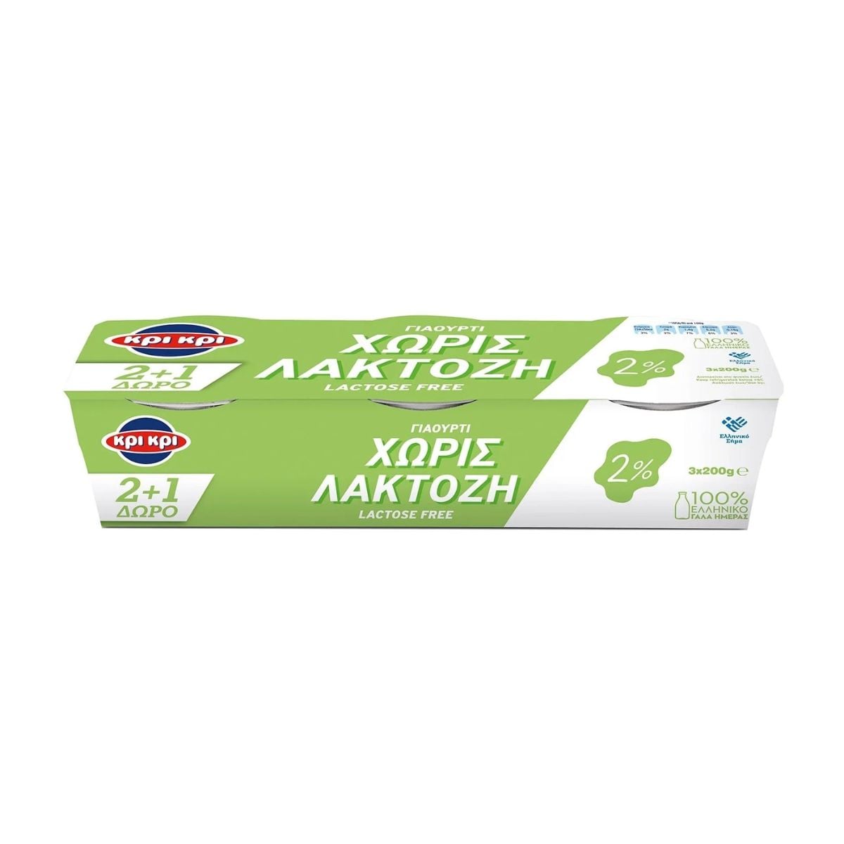 ΚΡΙ ΚΡΙ γιαούρτι αγελαδινό χωρίς λακτόζη 2% 3x200g - floating thumbnail