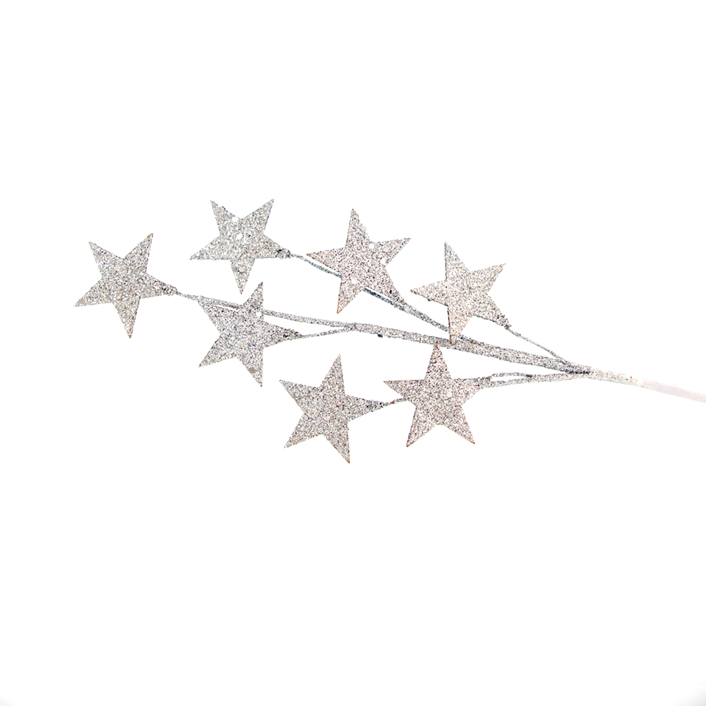 Κλαδί με ασημί Glitter αστέρια 46cm - floating thumbnail