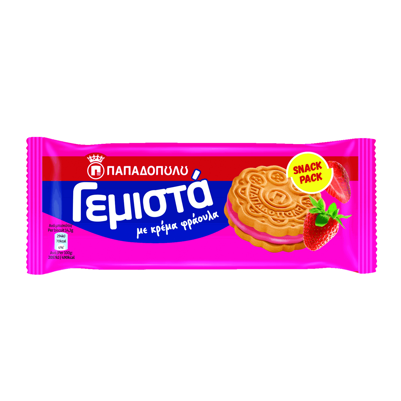 ΠΑΠΑΔΟΠΟΥΛΟΥ μπισκότα γεμιστά φράουλα 58g - floating thumbnail