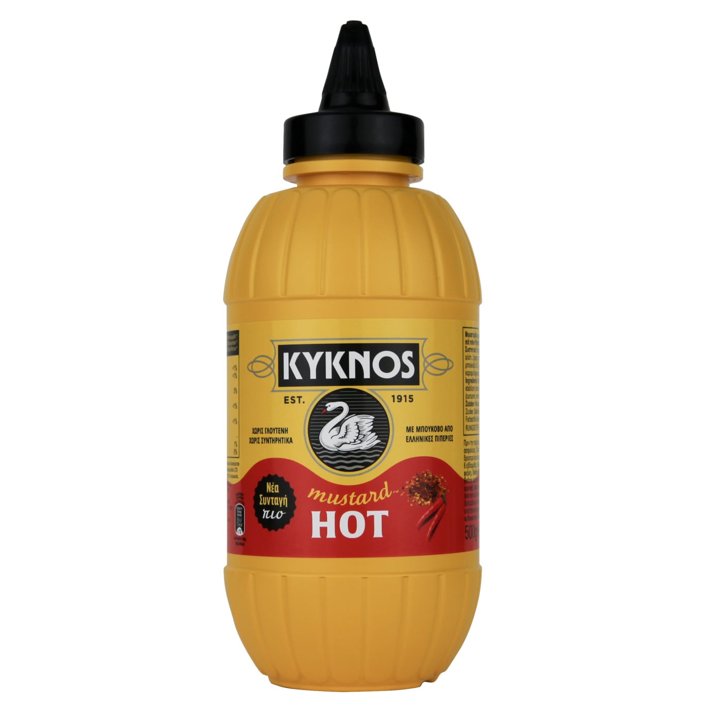 KYKNOS μουστάρδα Hot χωρίς γλουτένη 500g - floating thumbnail