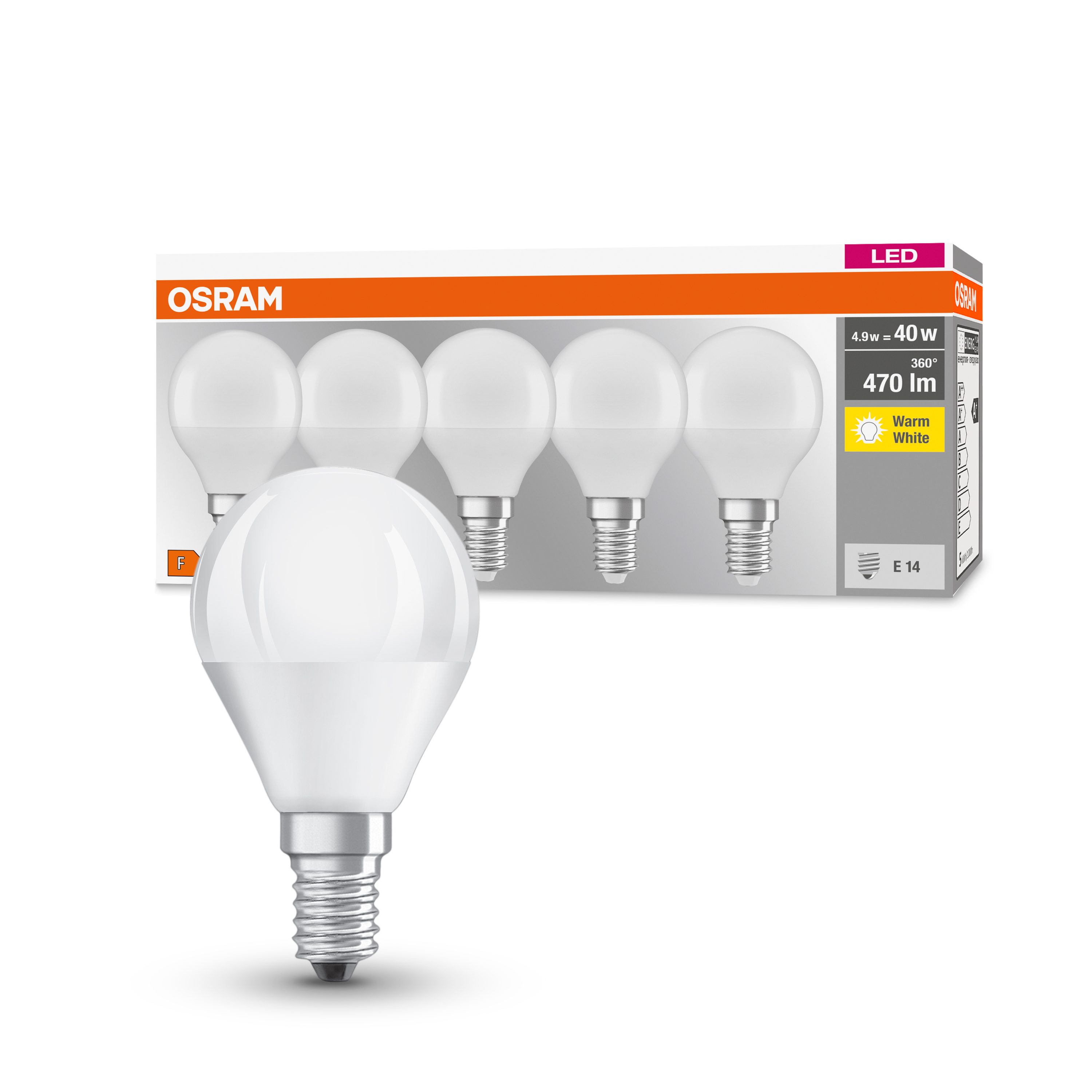 OSRAM λάμπες LED Ε14 θερμό λευκό 5τεμ. - floating thumbnail
