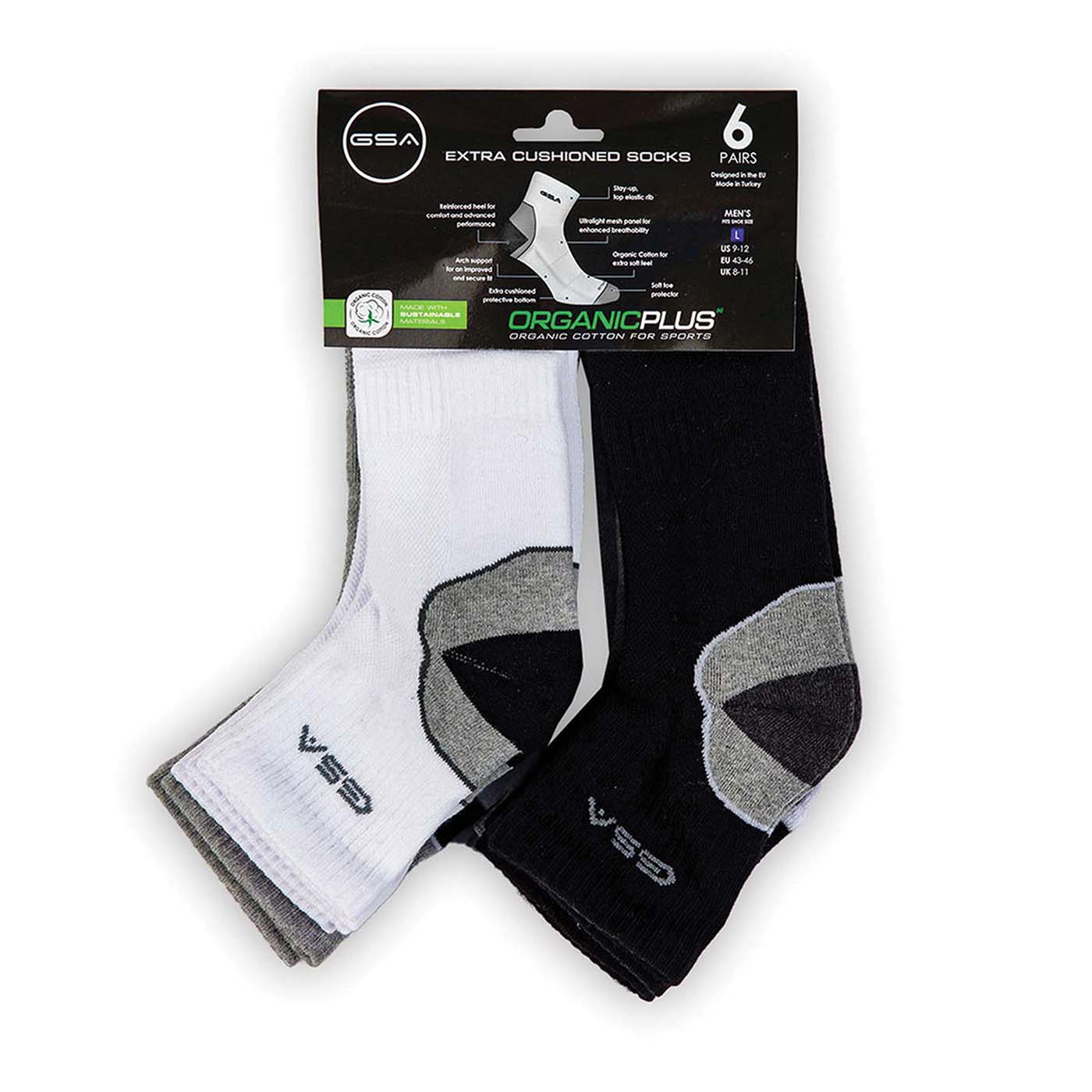 GSA ανδρικές αθλητικές κάλτσες Organic 6PP Νο. 43-46 - floating thumbnail