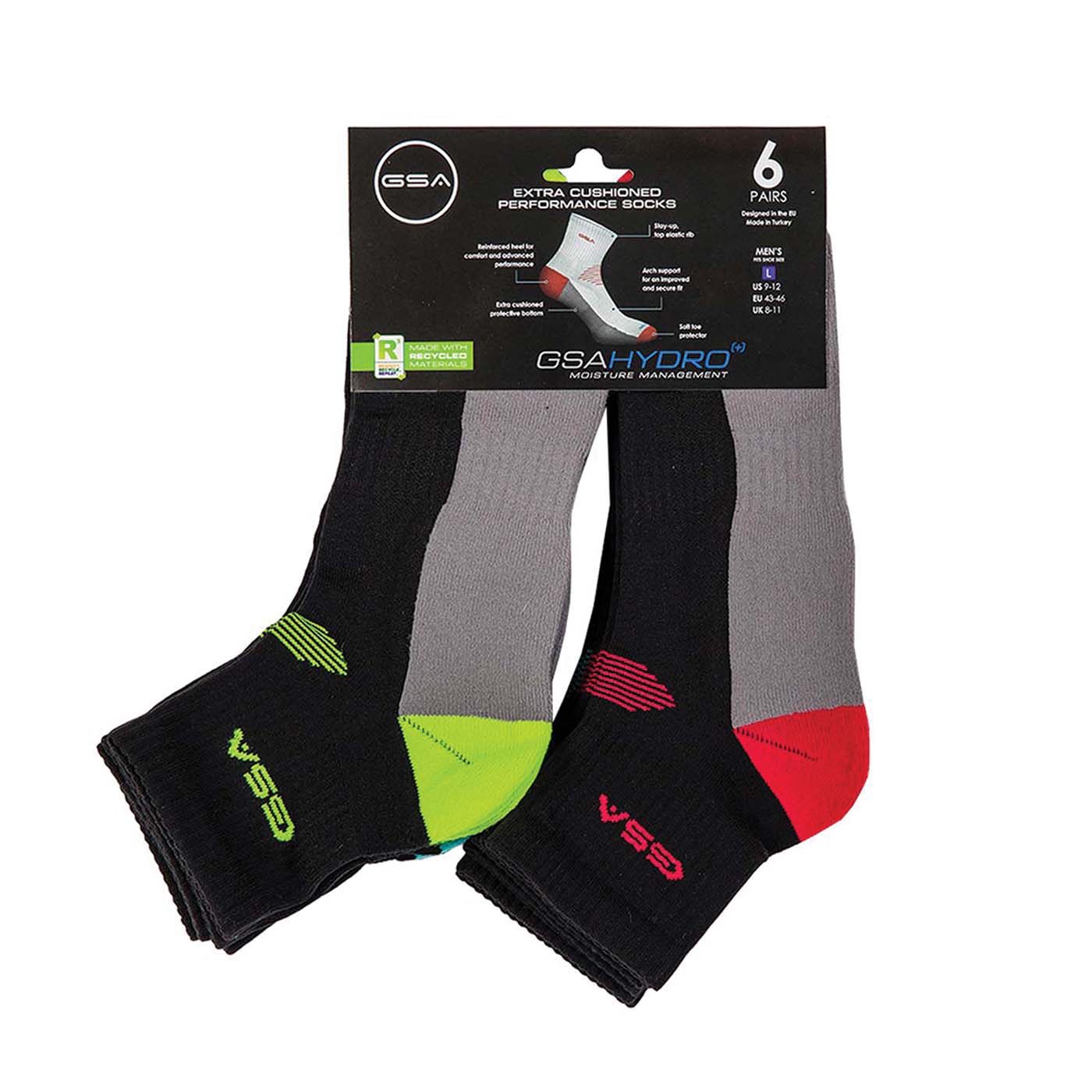 GSA ανδρικές αθλητικές κάλτσες Hydro 6PP Νο. 43-46 - floating thumbnail