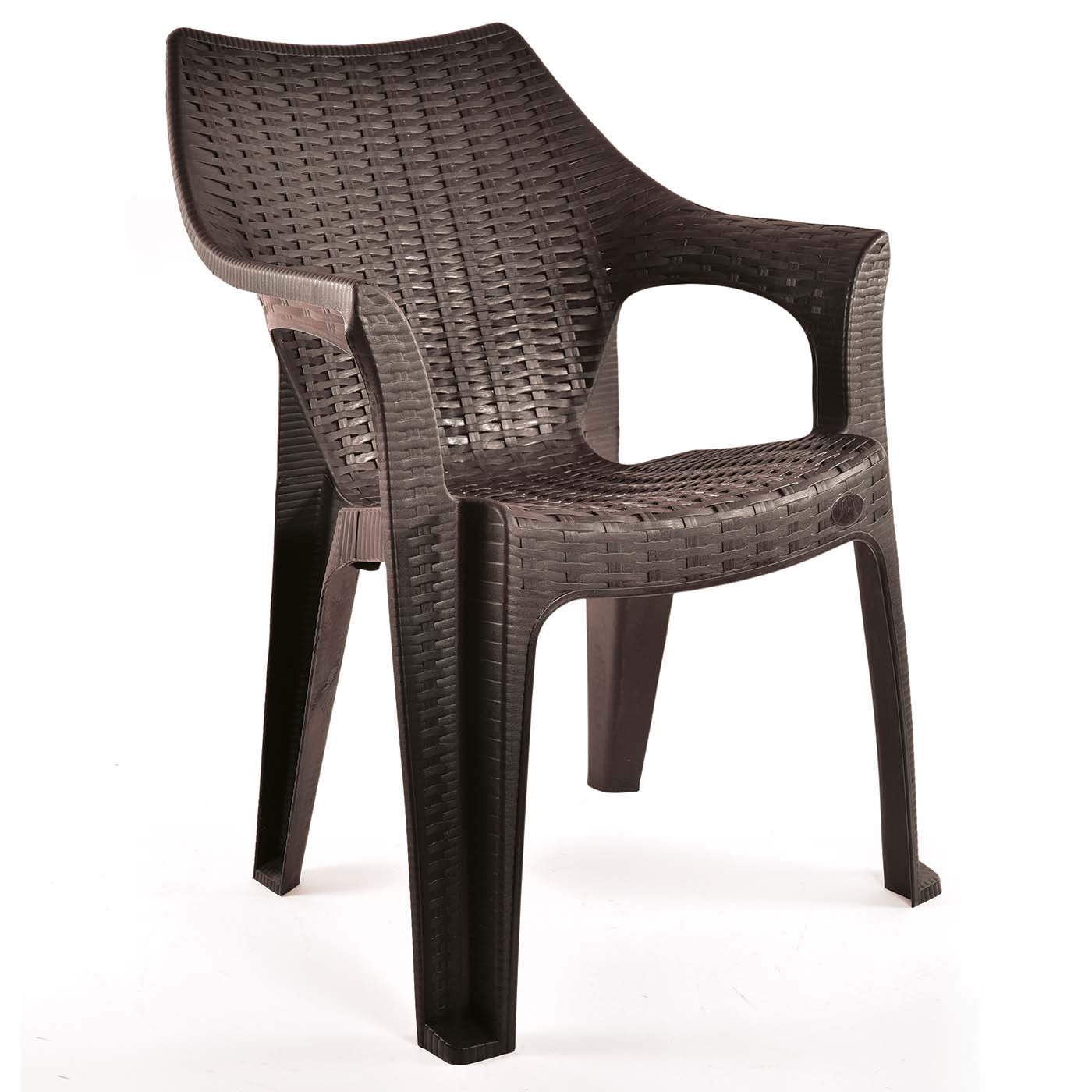Πολυθρόνα πλαστική καφέ Rattan 60x40xΥ81cm - floating thumbnail