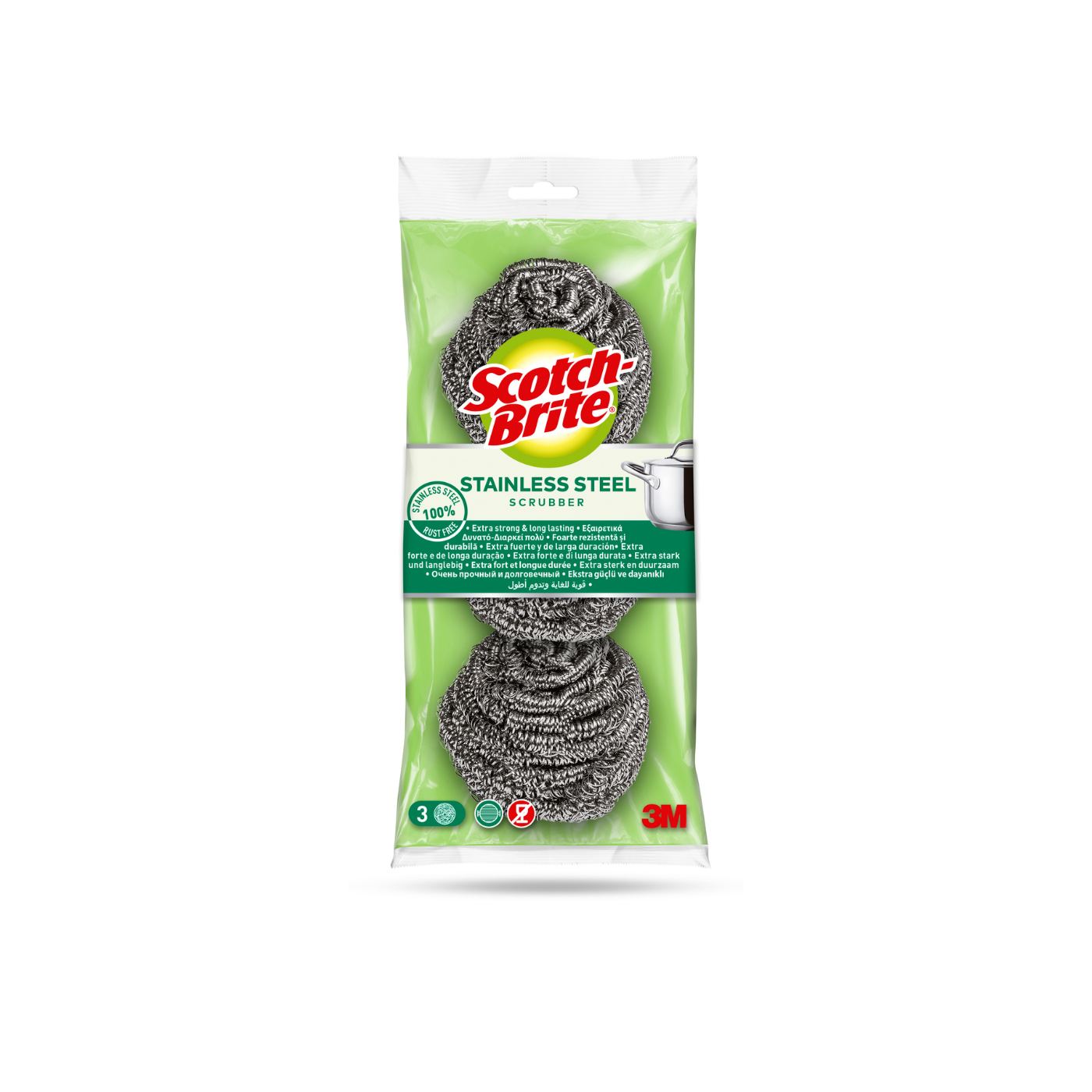 SCOTCH BRITE μεταλλικό ανοξείδωτο σύρμα 3τεμ. - floating thumbnail