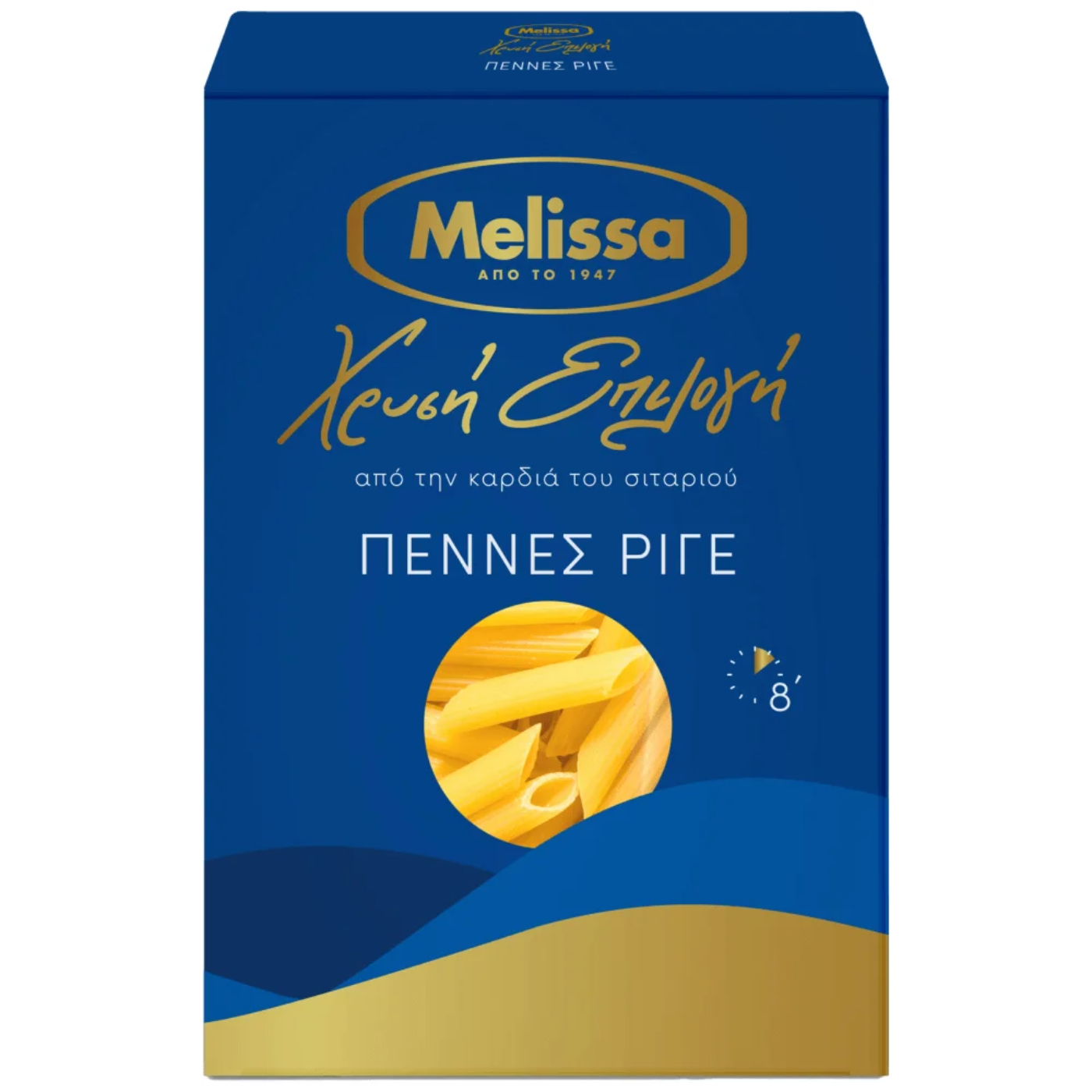 ΜΕΛΙΣΣΑ ζυμαρικά πέννες ριγέ χρυσή επιλογή 500g - floating thumbnail