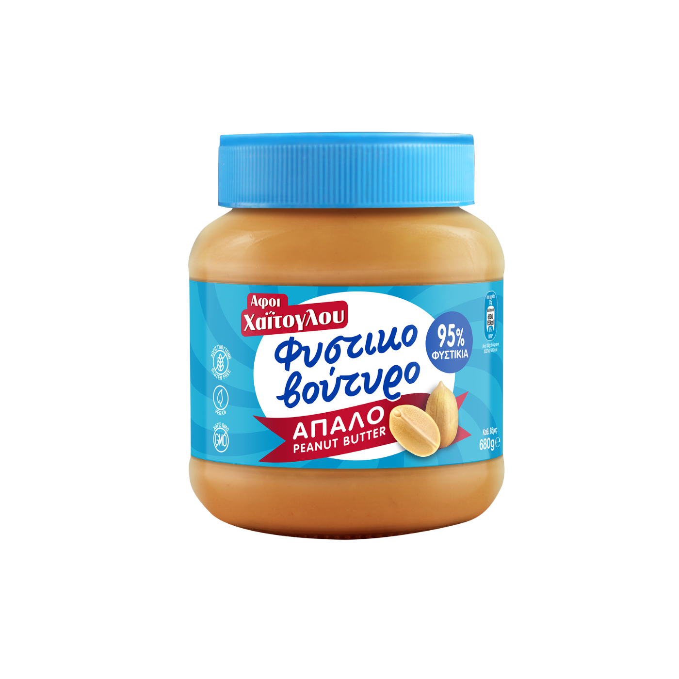 ΑΦΟΙ ΧΑΪΤΟΓΛΟΥ φυστικοβούτυρο απαλό χωρίς γλουτένη 680g - floating thumbnail