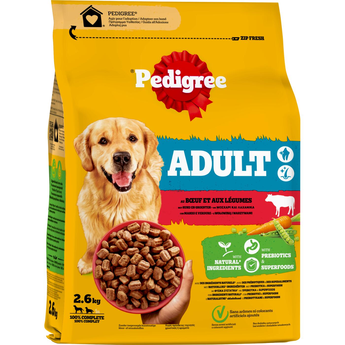 PEDIGREE σκυλοτροφή Adult με μοσχάρι και λαχανικά 2.6kg - floating thumbnail