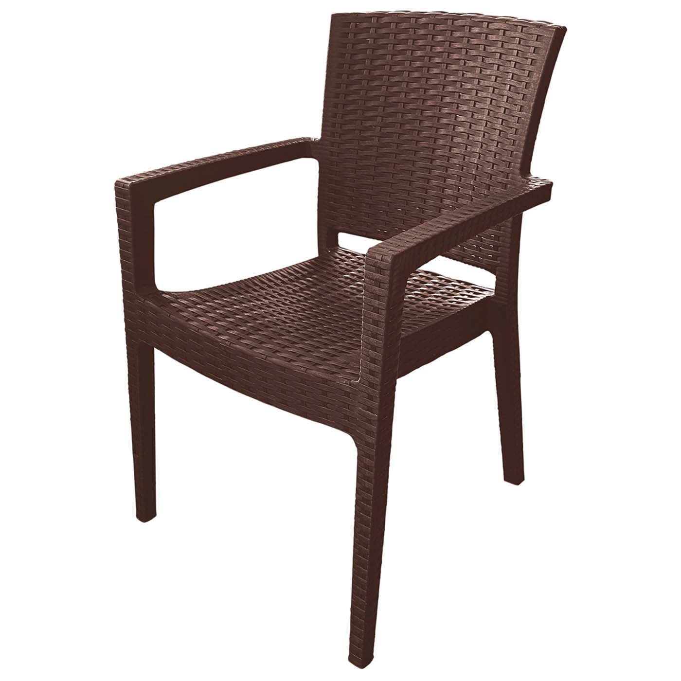 Πολυθρόνα Rattan άρτεμις καφέ 58x63x88cm - floating thumbnail